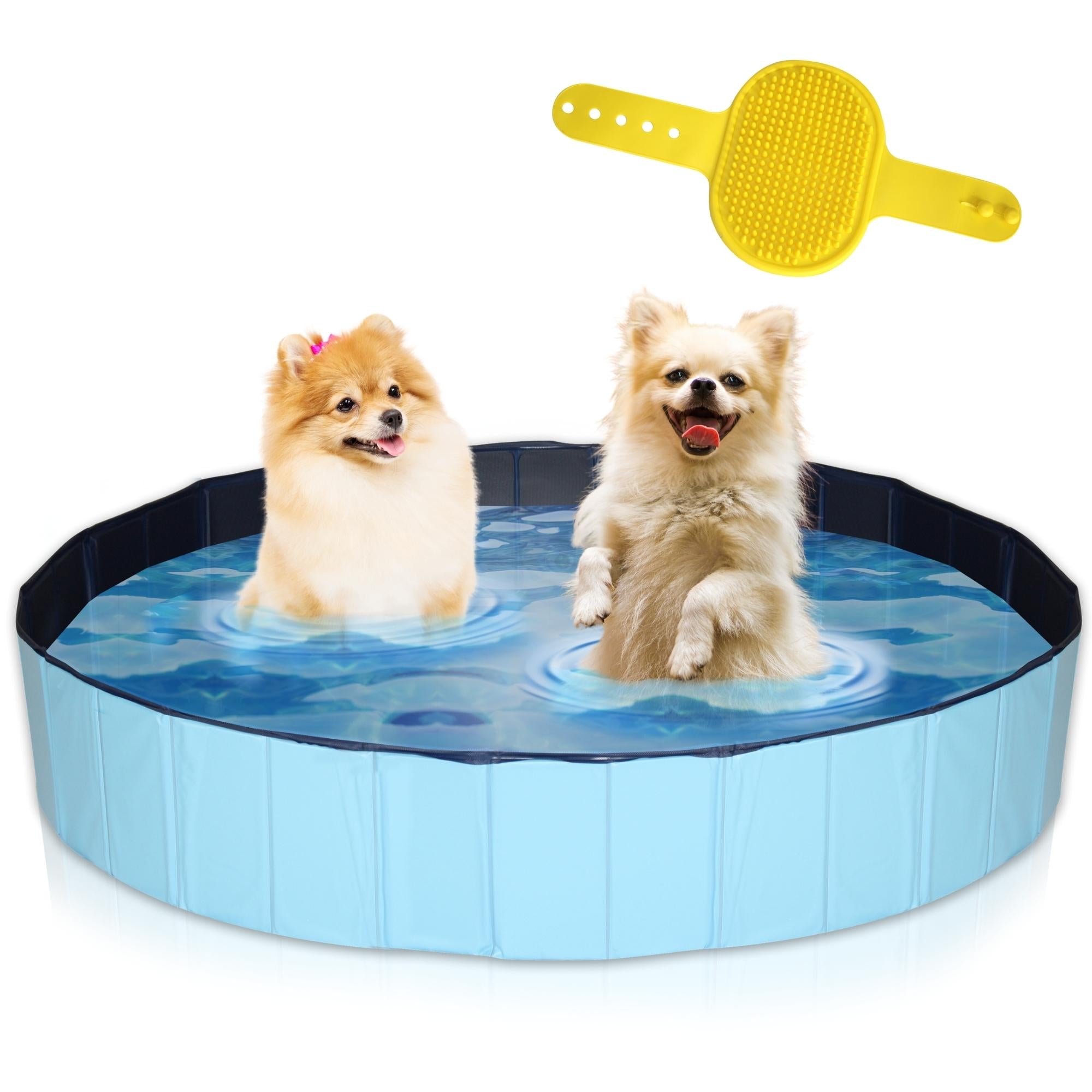 Lendo Online Hondenzwembad met borstel Ø120x30cm PVC blauw