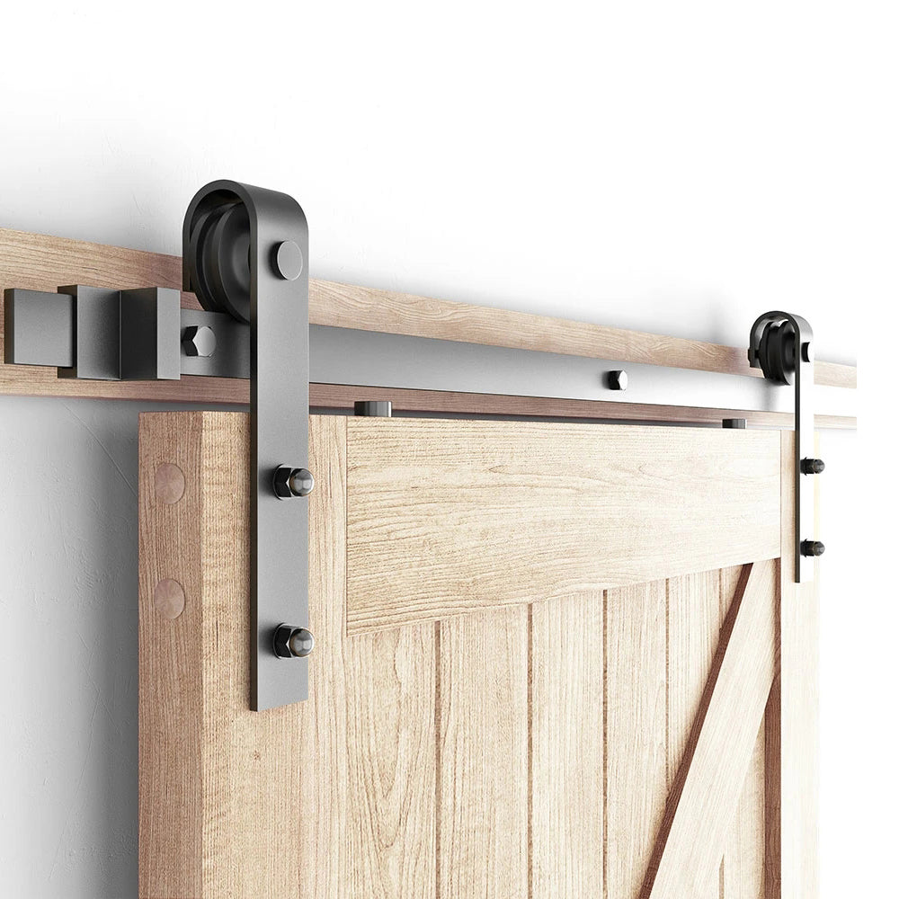 Lendo Online Système de porte coulissante 200 cm droit en acier noir
