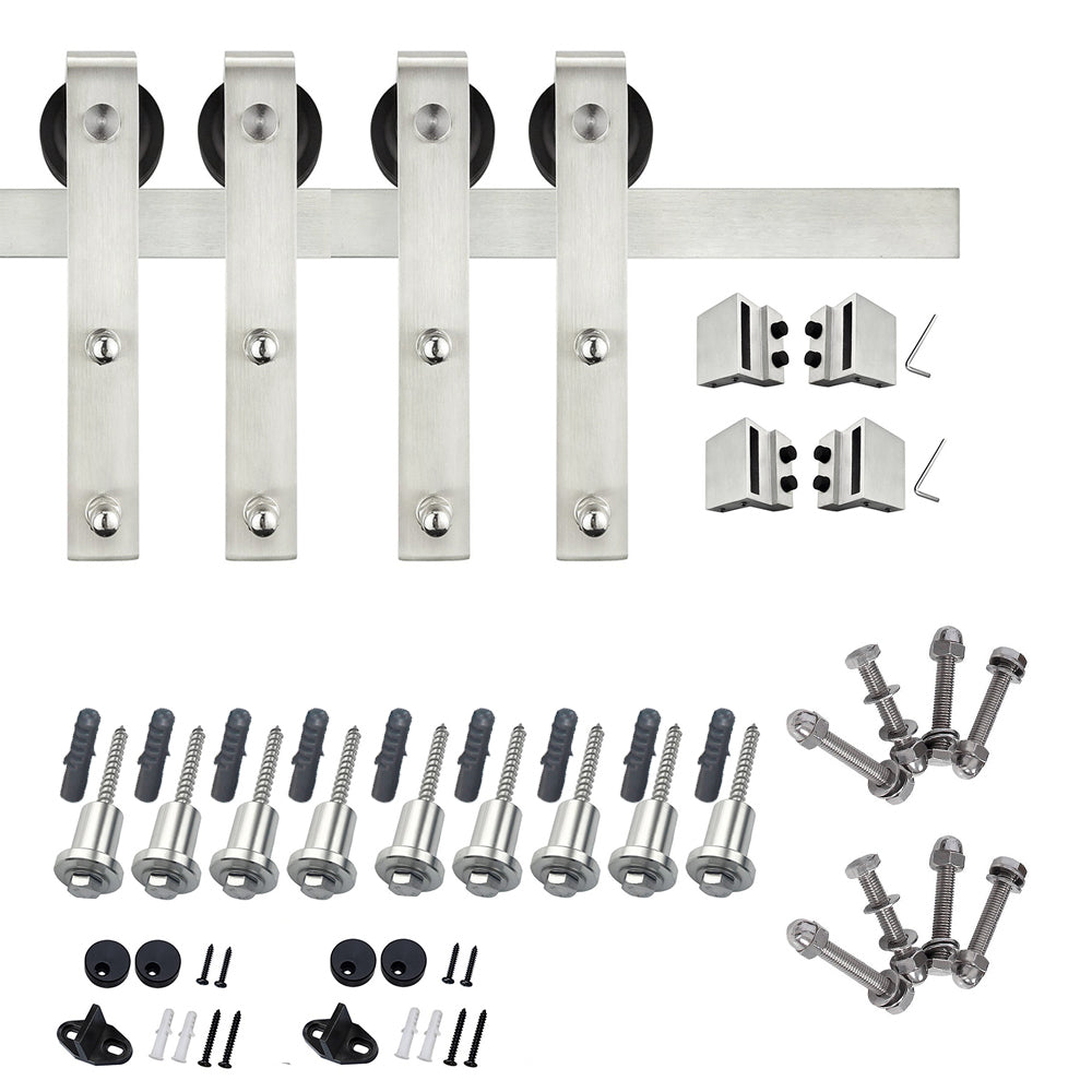 Lendo Online Schuifdeursysteem 400cm recht zilver RVS
