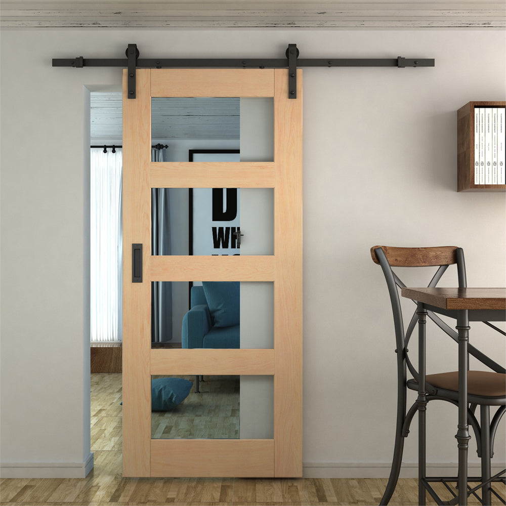 Lendo Online Système de porte coulissante 200 cm droit en acier noir