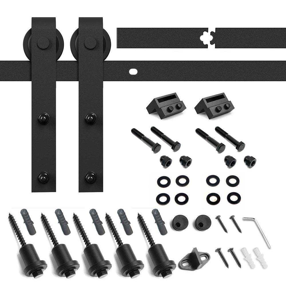 Lendo Online Système de porte coulissante 200 cm droit en acier noir