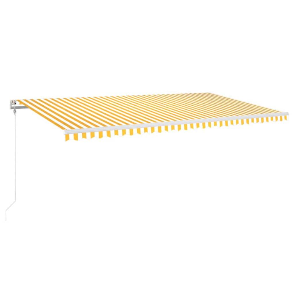 Luifel automatisch met LED en windsensor 600x350 cm geel en wit