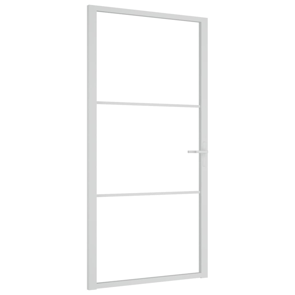 Binnendeur 102,5x201,5 cm ESG-glas en aluminium wit