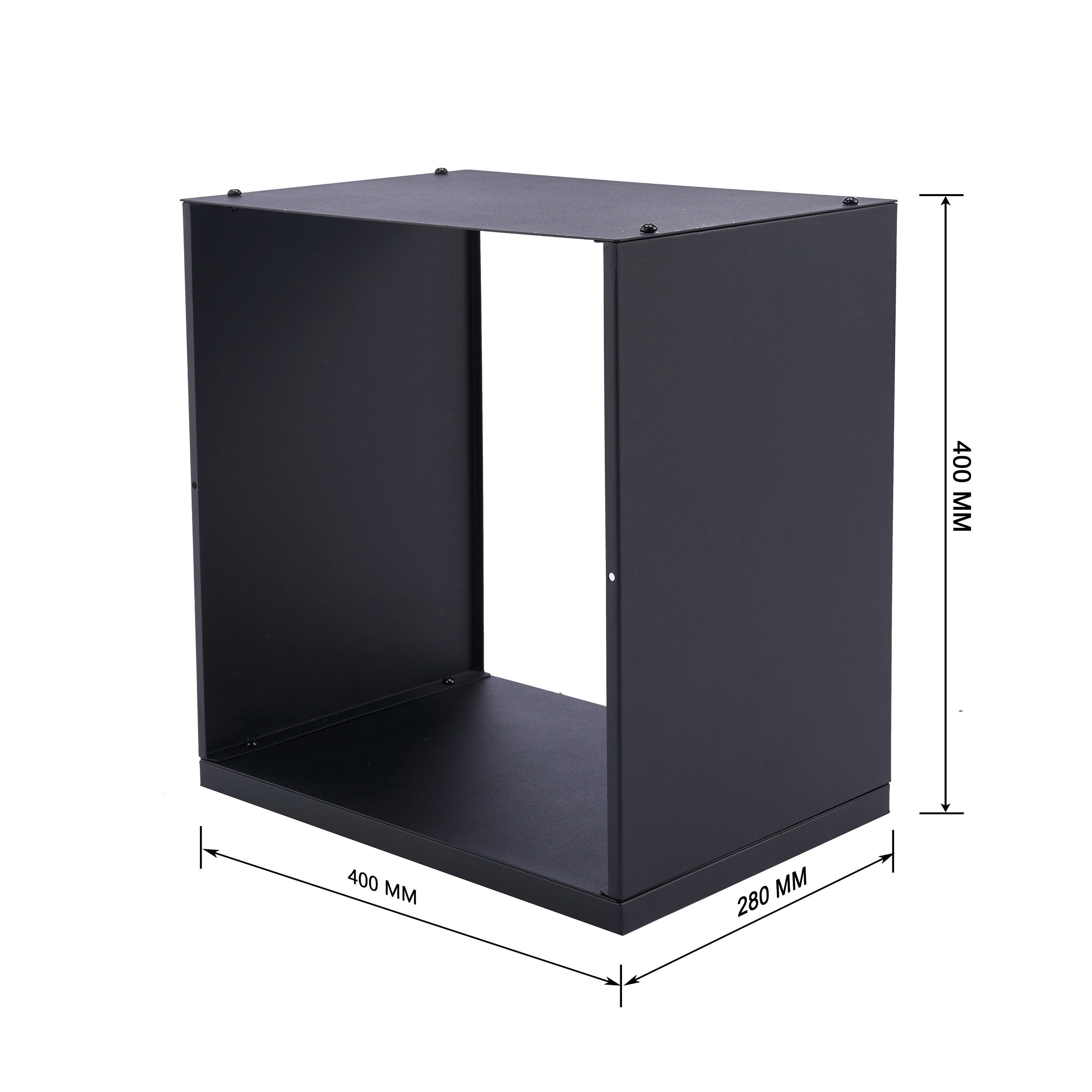 Lendo Online Kaminholzregal 40x28x40cm Tragetasche schwarzer Stahl
