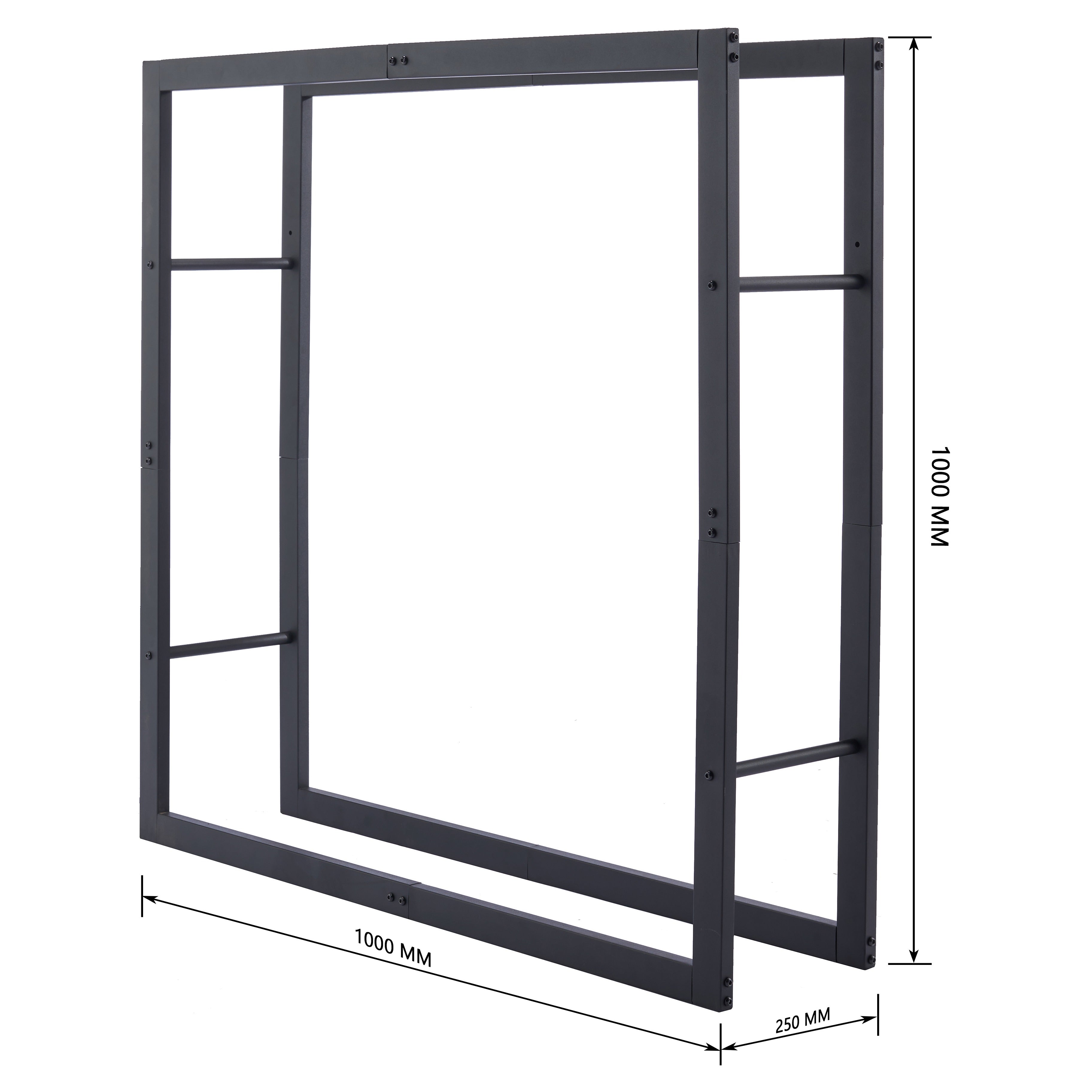 Lendo Online Support à bois de chauffage 100x25x100cm sac de transport acier noir