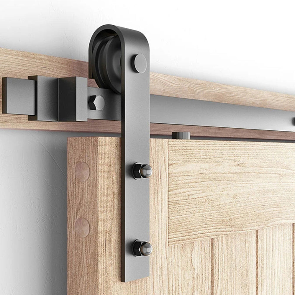 Lendo Online Système de porte coulissante 200 cm droit en acier noir