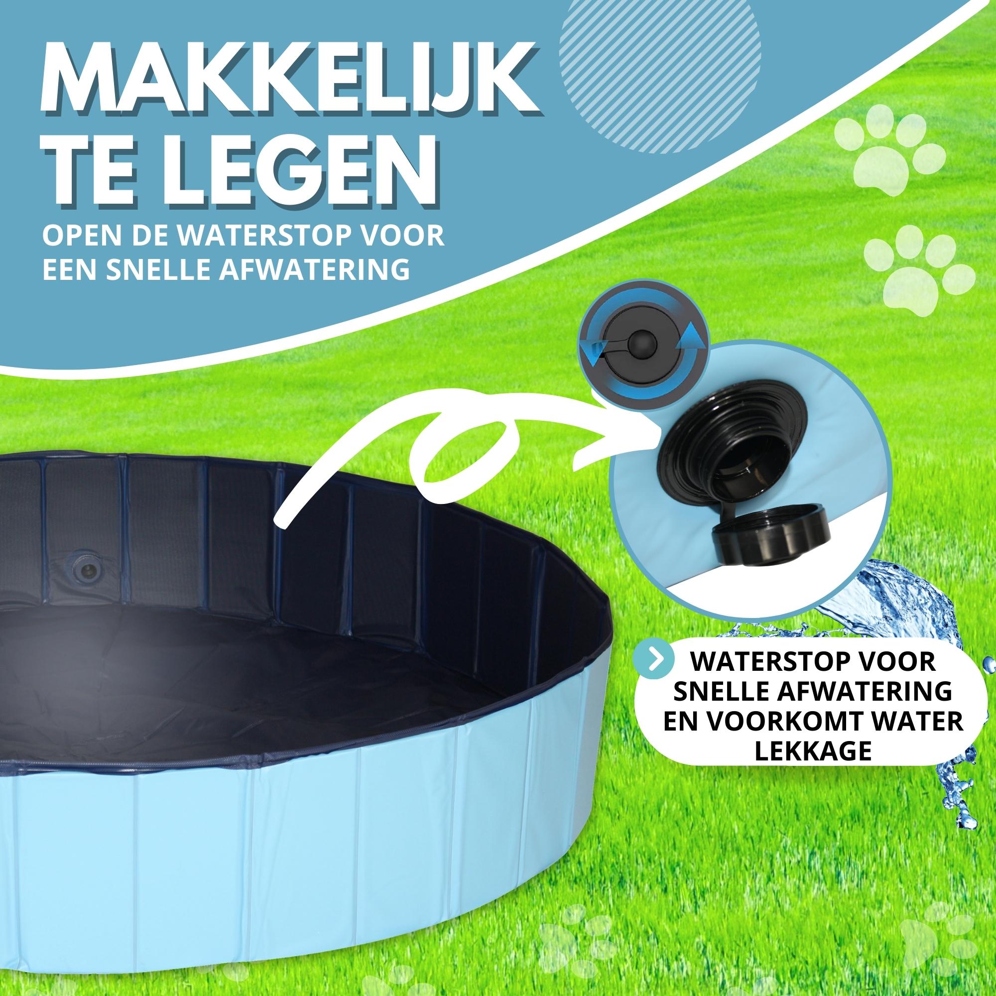Lendo Online Hondenzwembad met borstel Ø80x20cm PVC blauw