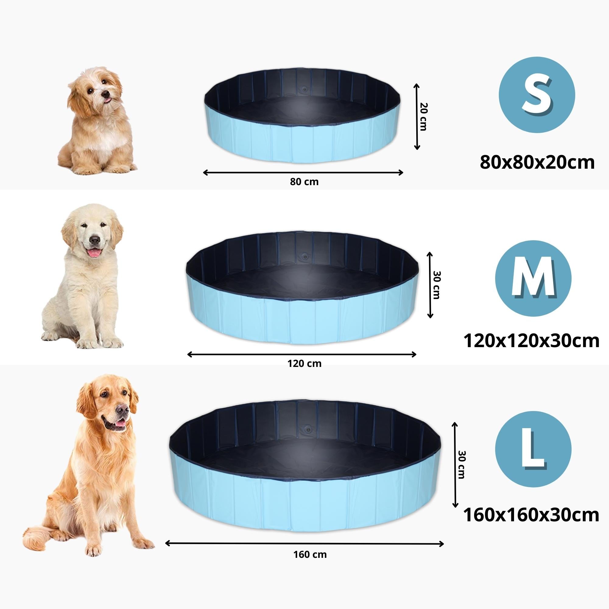 Lendo Online Hondenzwembad met borstel Ø160x30cm PVC blauw