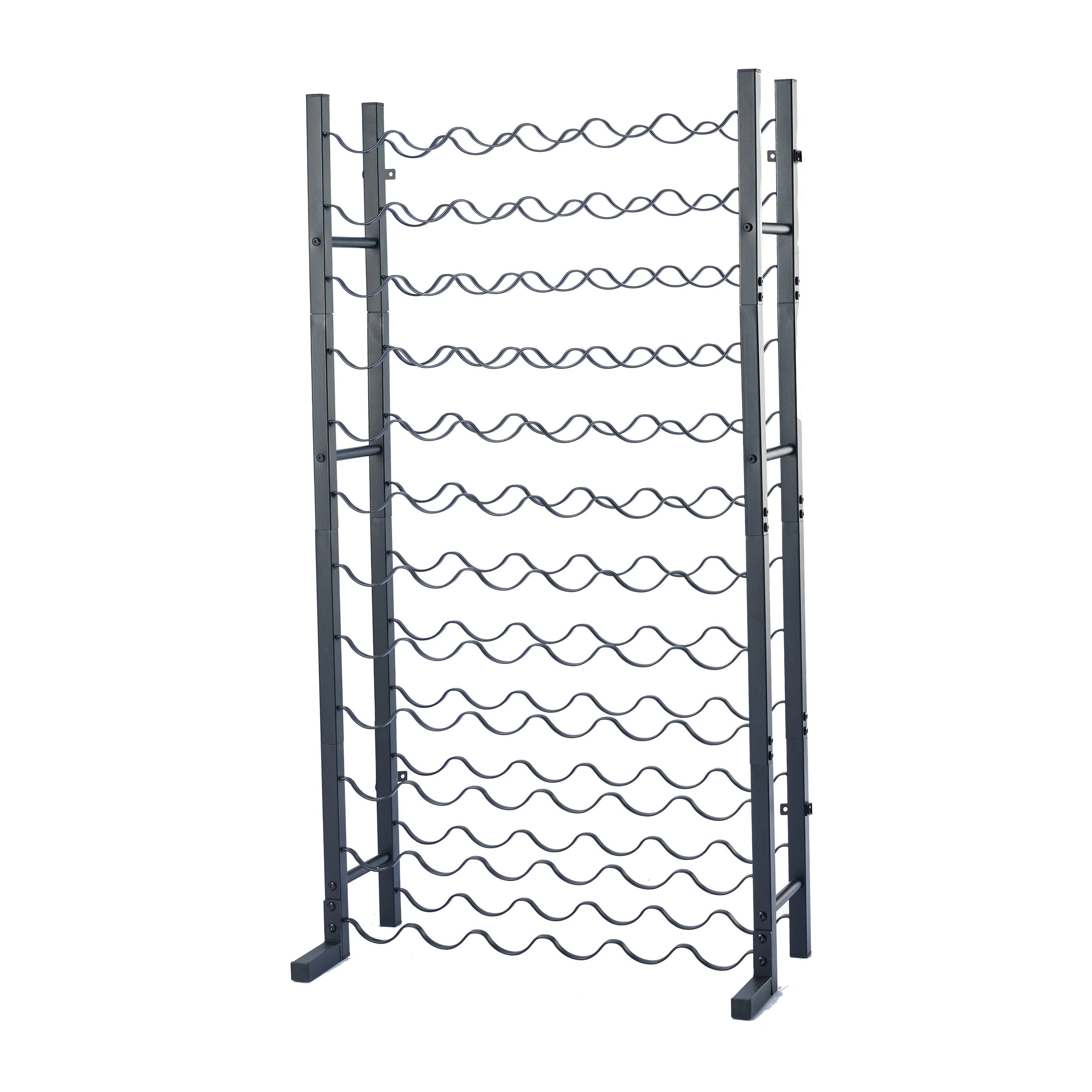 Lendo Online Wijnrek met kurkentrekker 72 flessen 65x20x120cm zwart