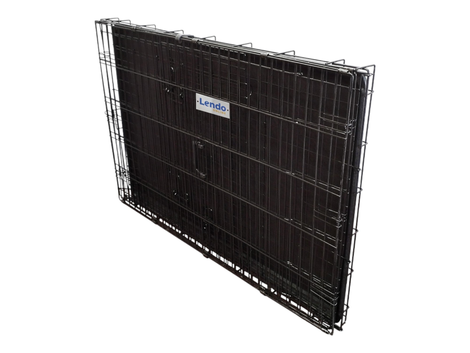 Lendo Online Hondenbench met onderbak opvouwbaar 107x71x78cm zwart staal