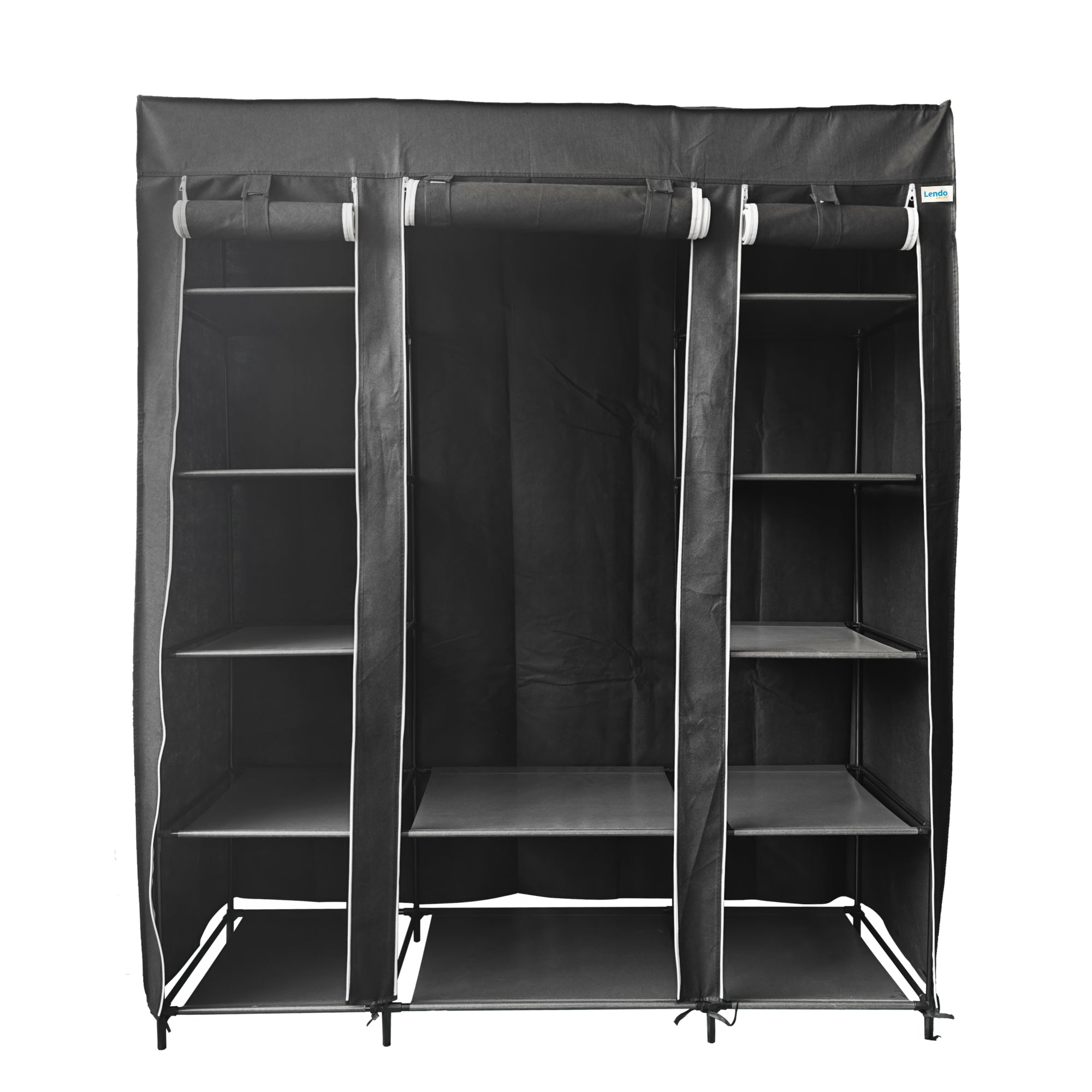 Lendo Online Kledingkast opvouwbaar 145x44x170cm zwart