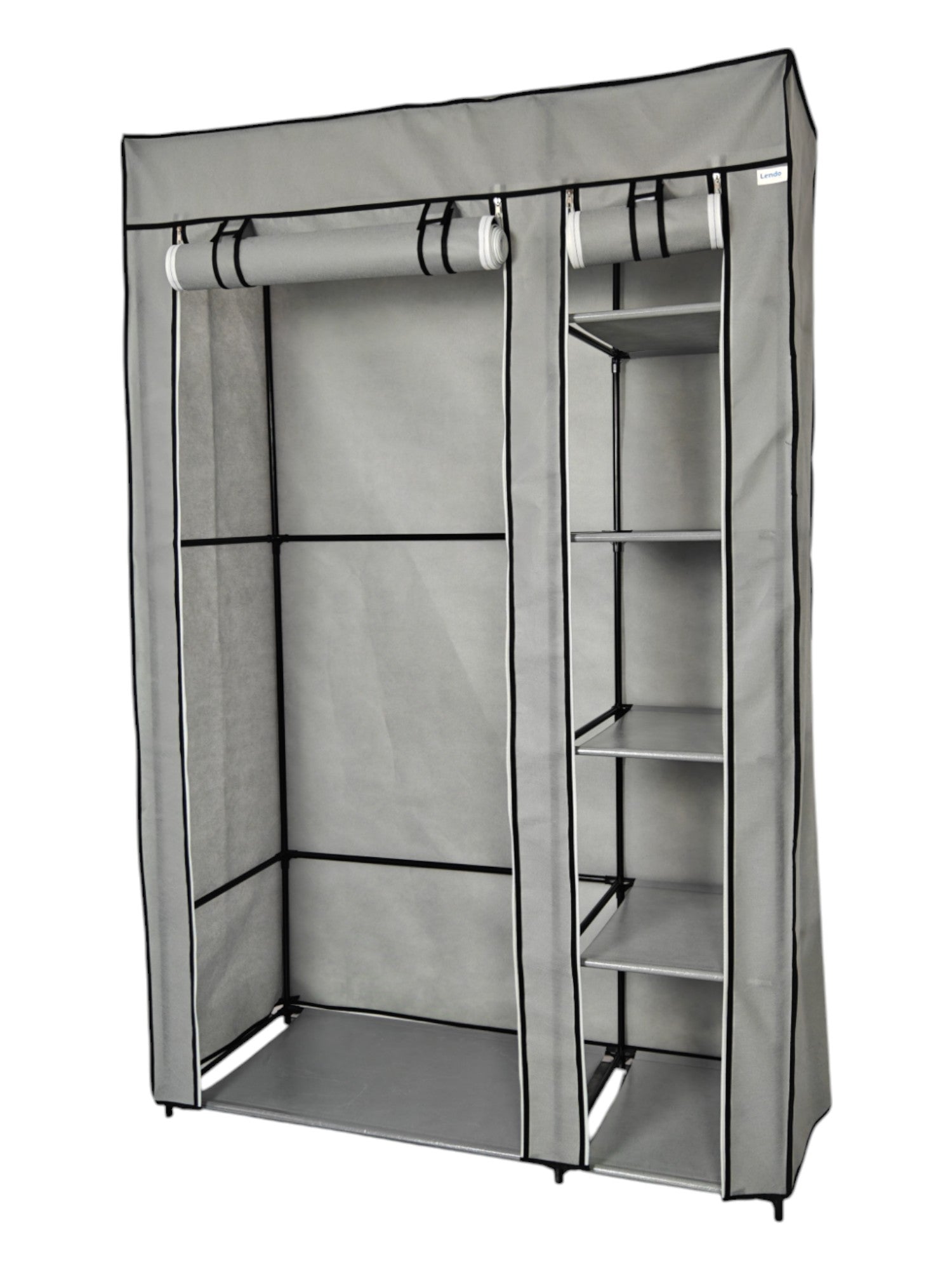 Lendo Online Kledingkast opvouwbaar 108x44x166cm grijs