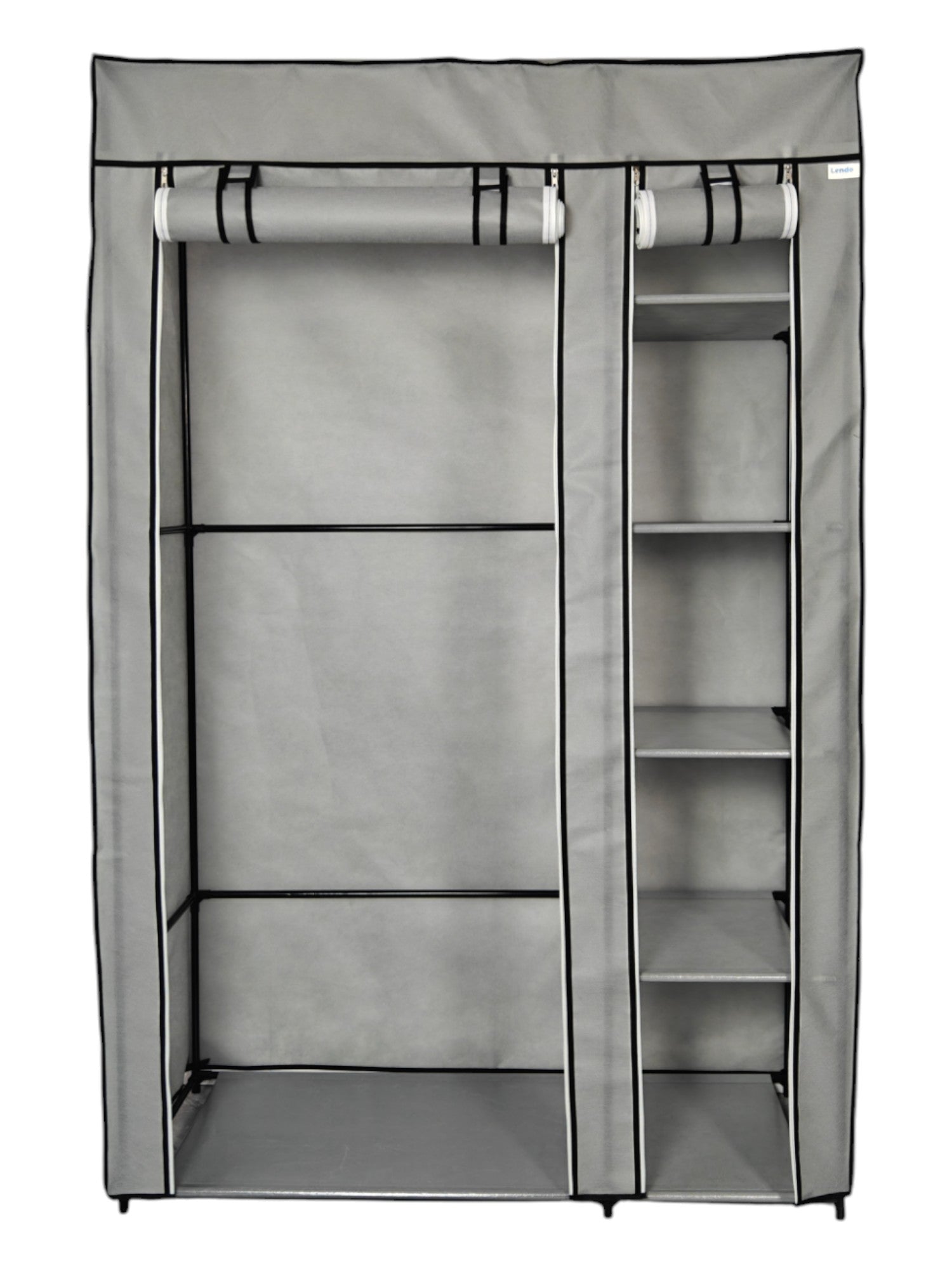 Lendo Online Kledingkast opvouwbaar 108x44x166cm grijs