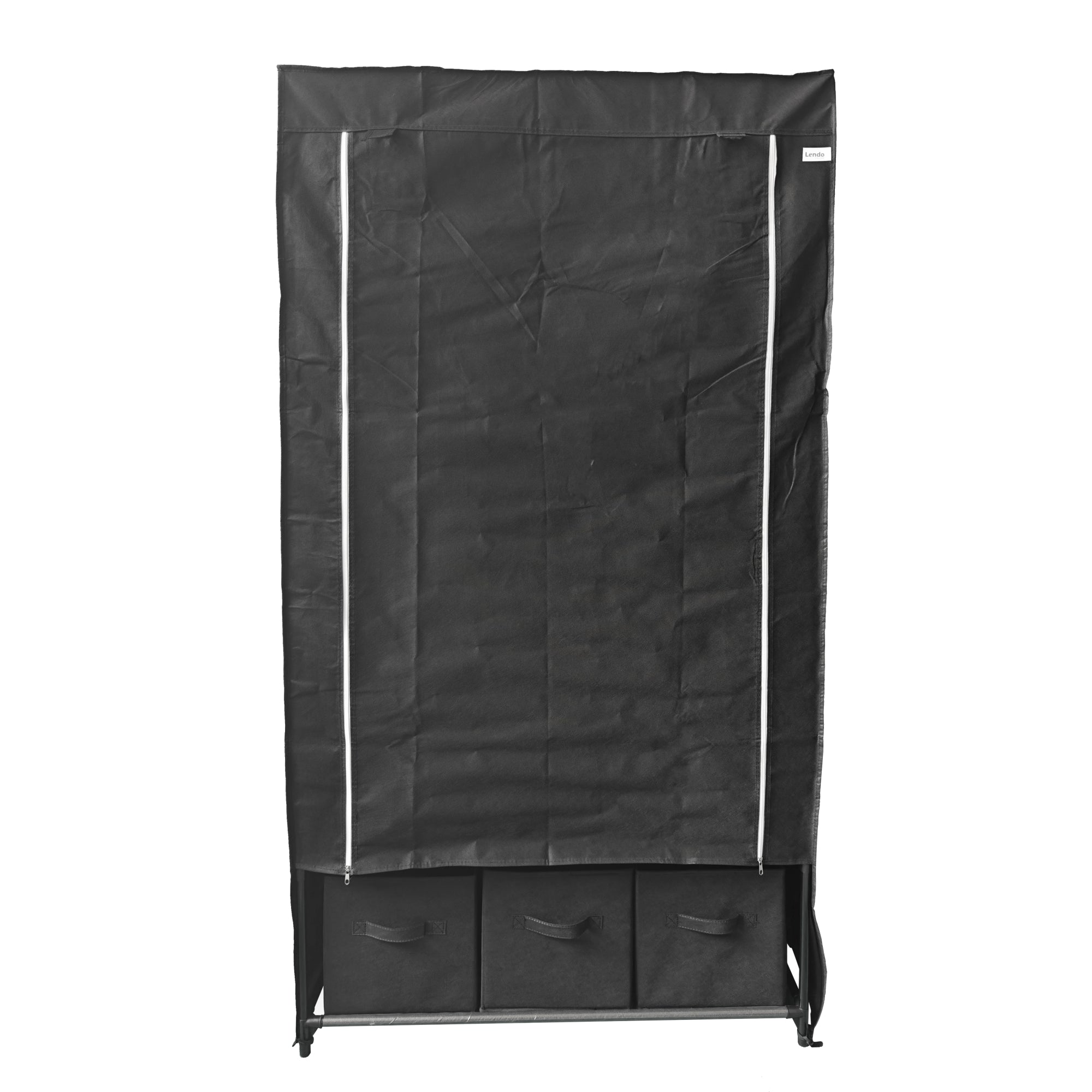 Lendo Online Kledingkast opvouwbaar 90x47x163cm zwart