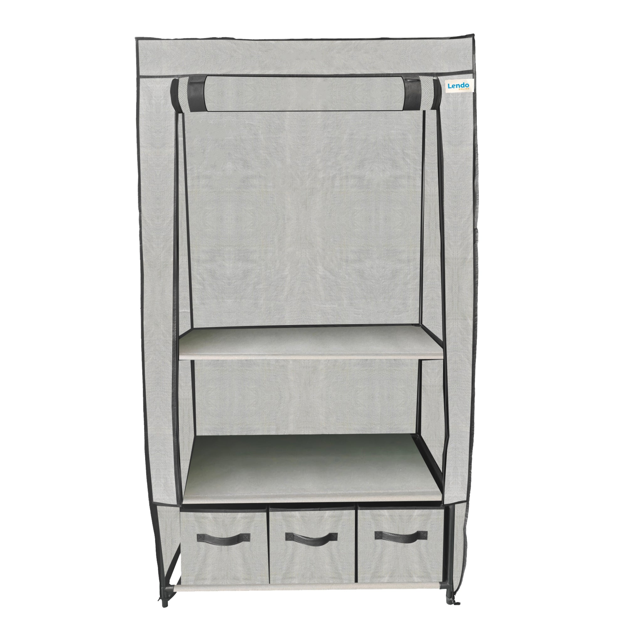 Lendo Online Kledingkast opvouwbaar 90x47x163cm grijs