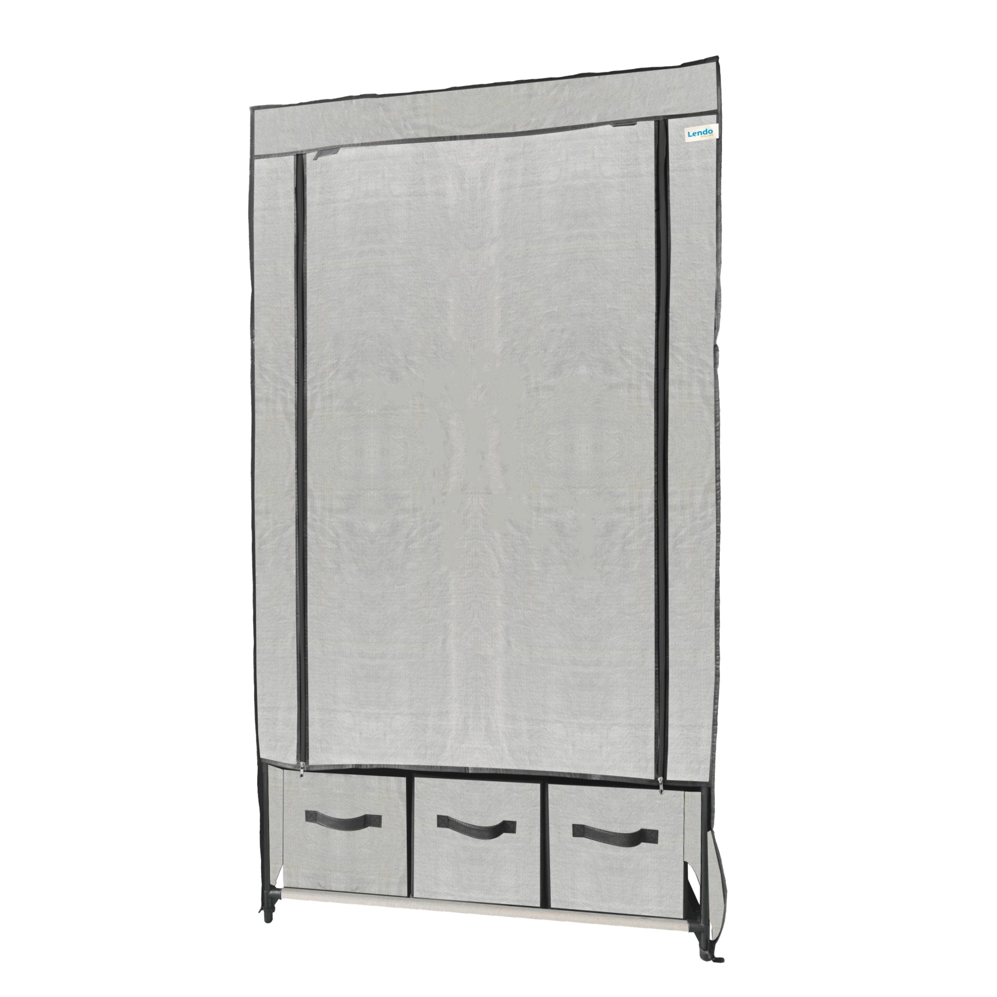Lendo Online Kledingkast opvouwbaar 90x47x163cm grijs