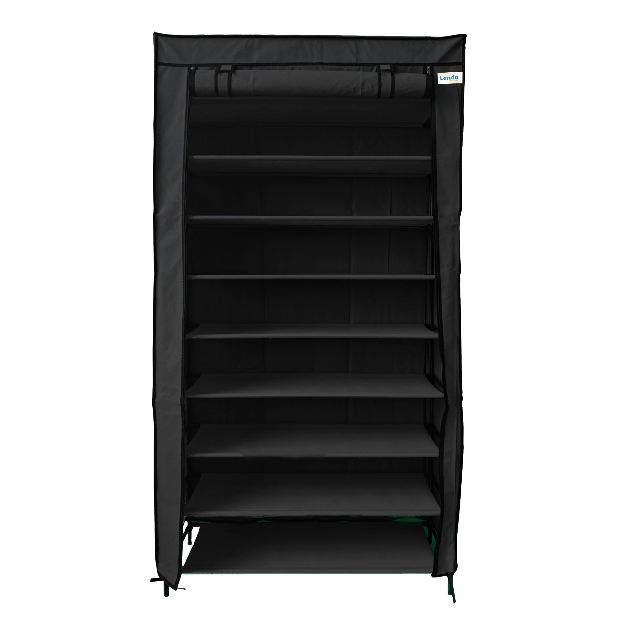 Lendo Online Schoenenkast opvouwbaar 9 vak 90x28x163cm zwart
