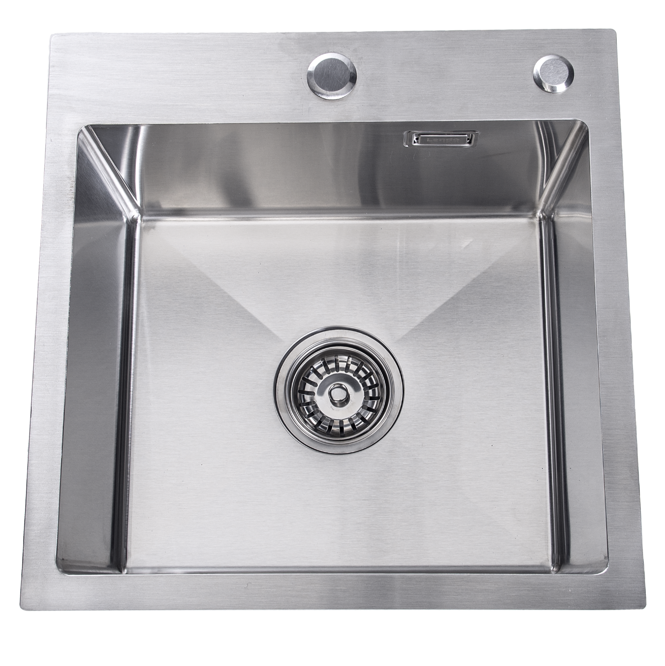 Lendo Online Spoelbak voor keuken met kraangat 44x44x20cm zilver RVS
