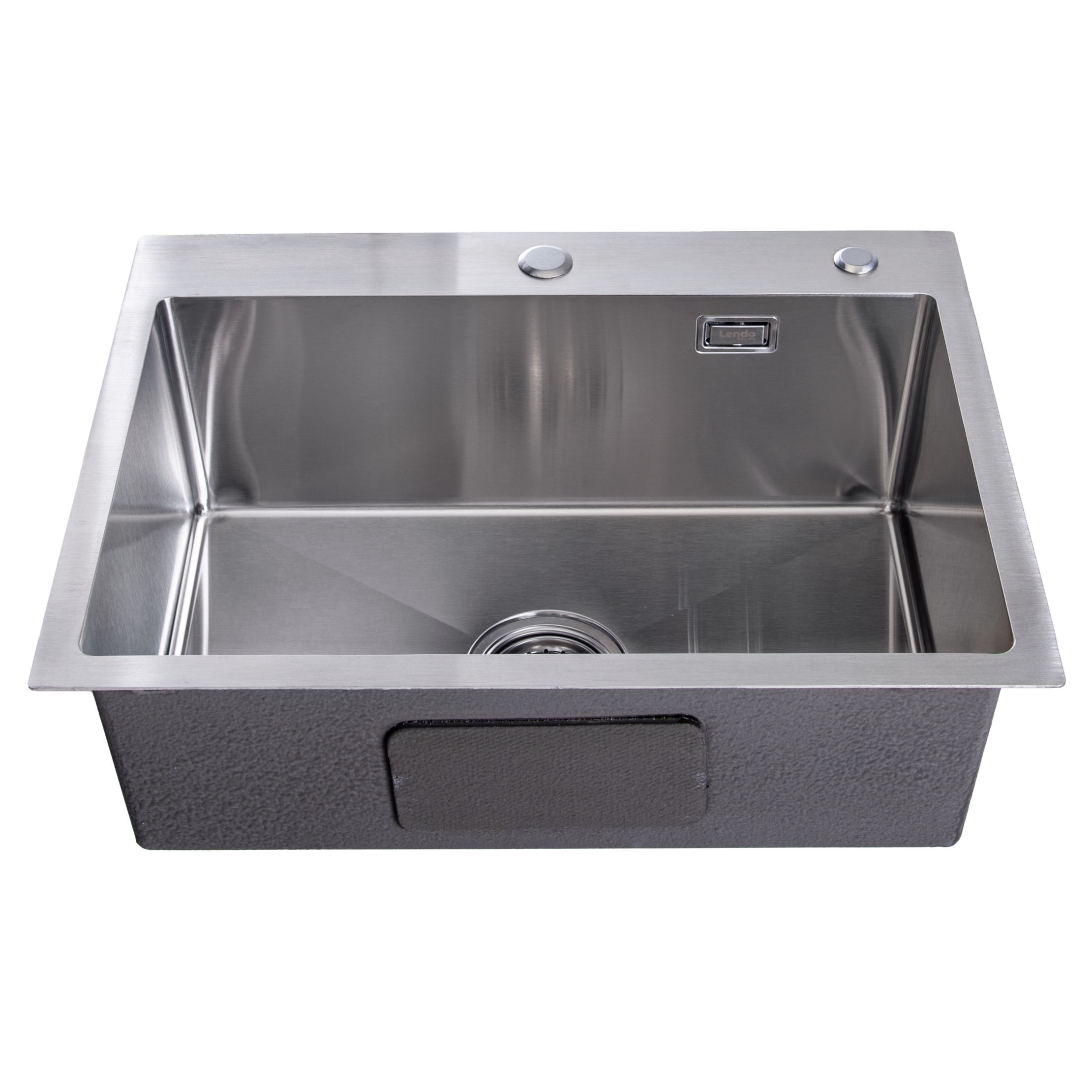 Lendo Online Spoelbak voor keuken met kraangat 59x44x20cm zilver RVS