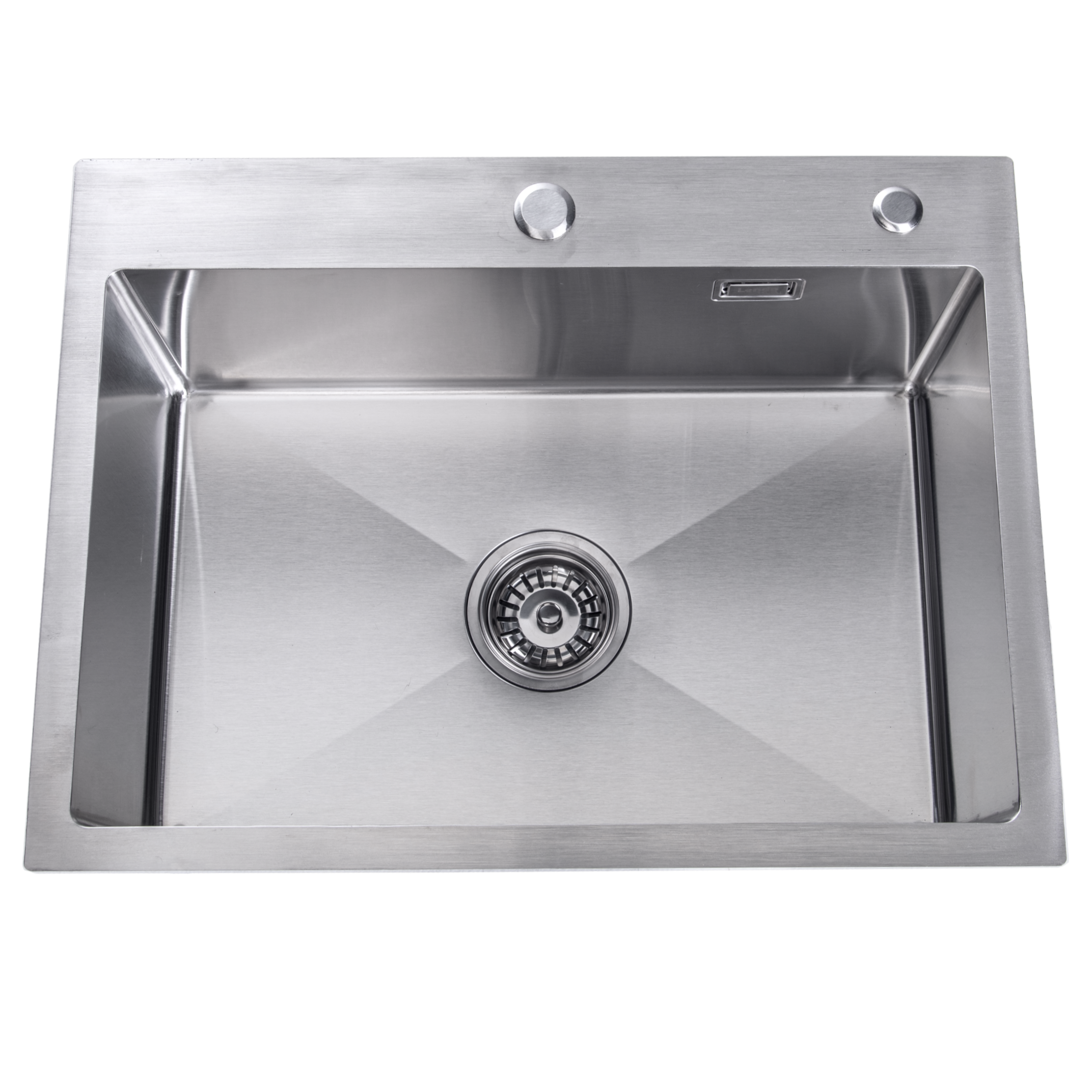 Lendo Online Spoelbak voor keuken met kraangat 59x44x20cm zilver RVS