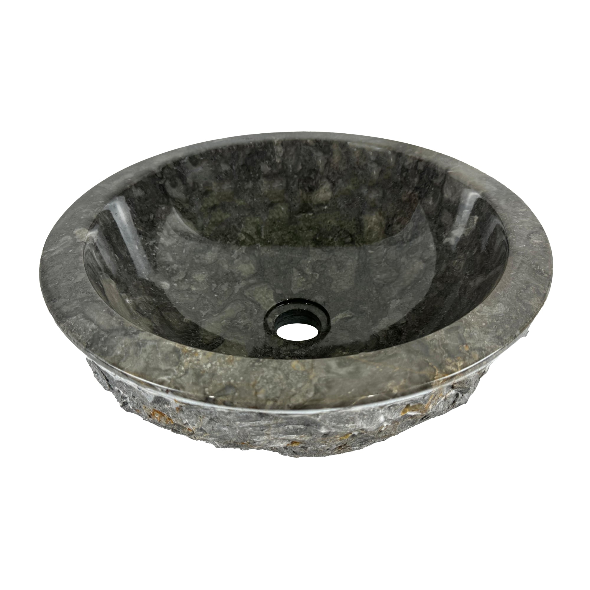 Lendo Online Wastafel rond 40x40x15cm marmer grijs