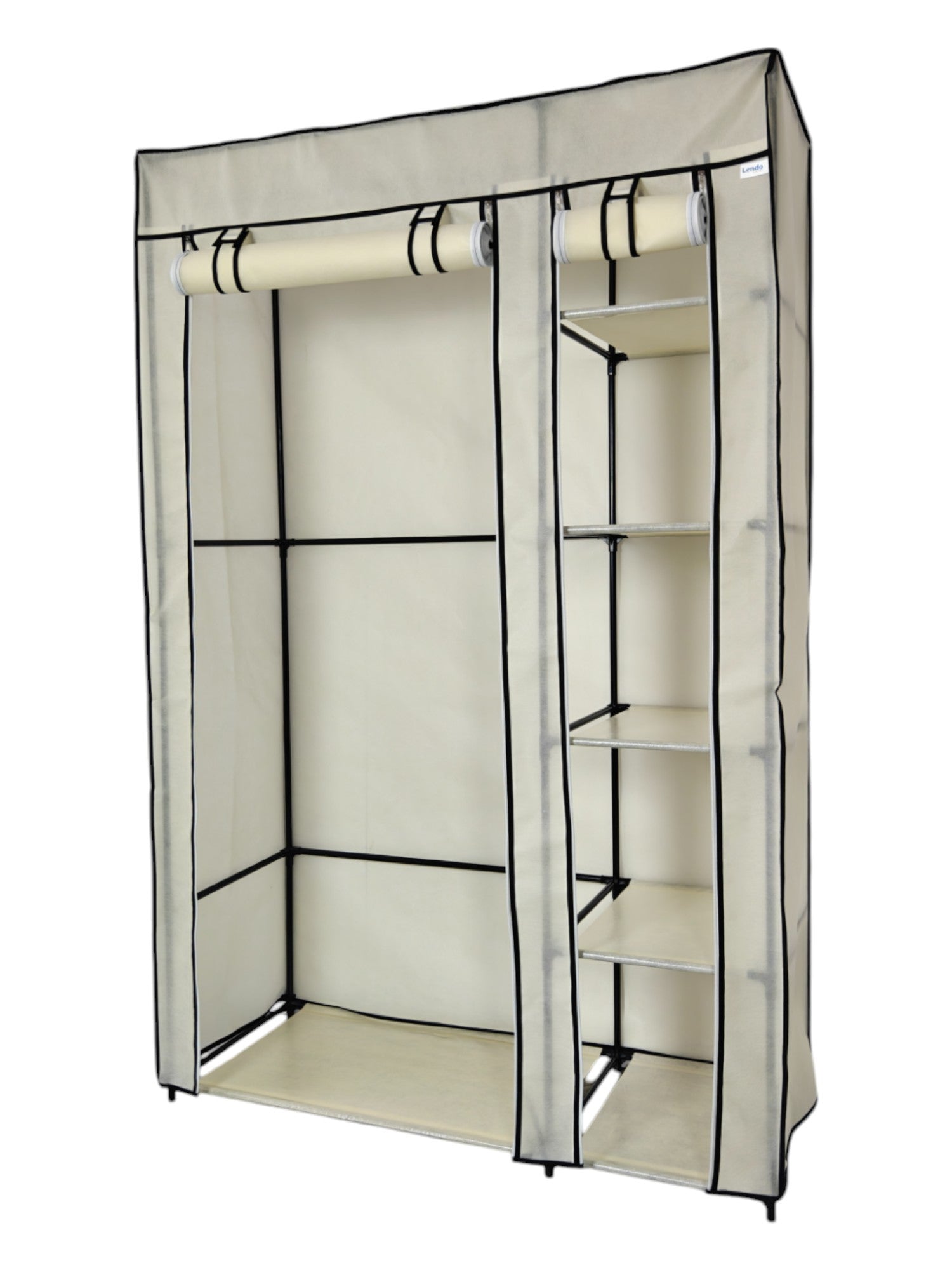 Lendo Online Kledingkast opvouwbaar 108x44x166cm crème