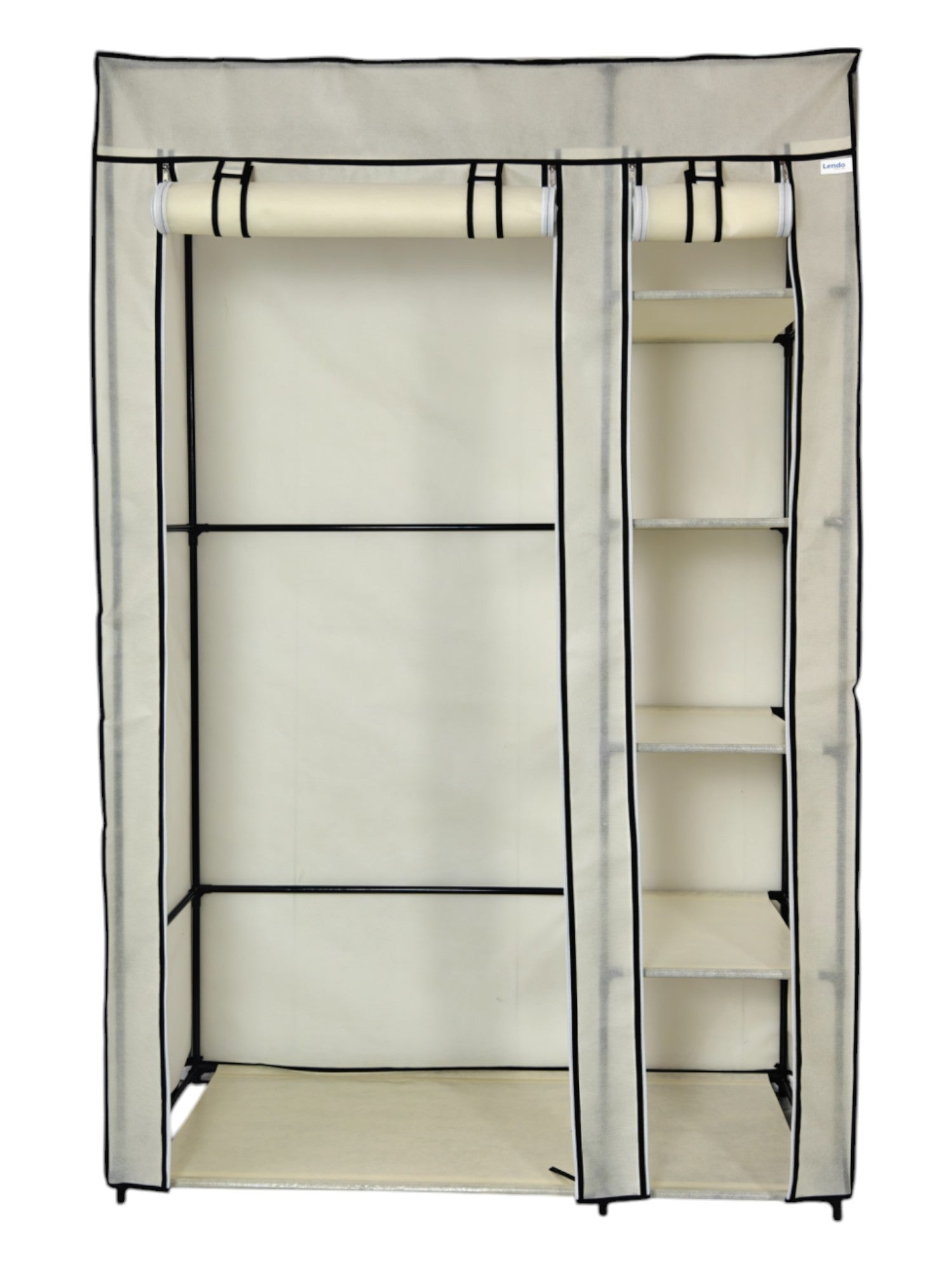 Lendo Online Kledingkast opvouwbaar 108x44x166cm crème