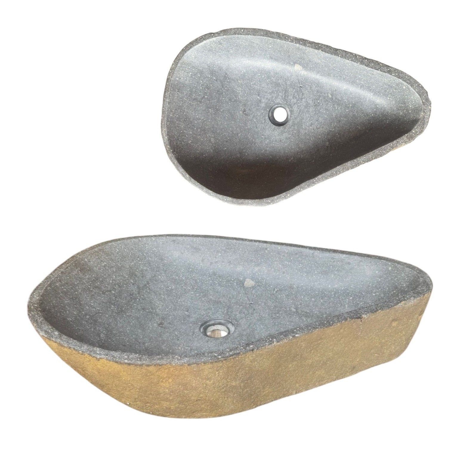 Lendo Online Wastafel ovaal (60-70)x(38-43) cm riviersteen koperkleurig