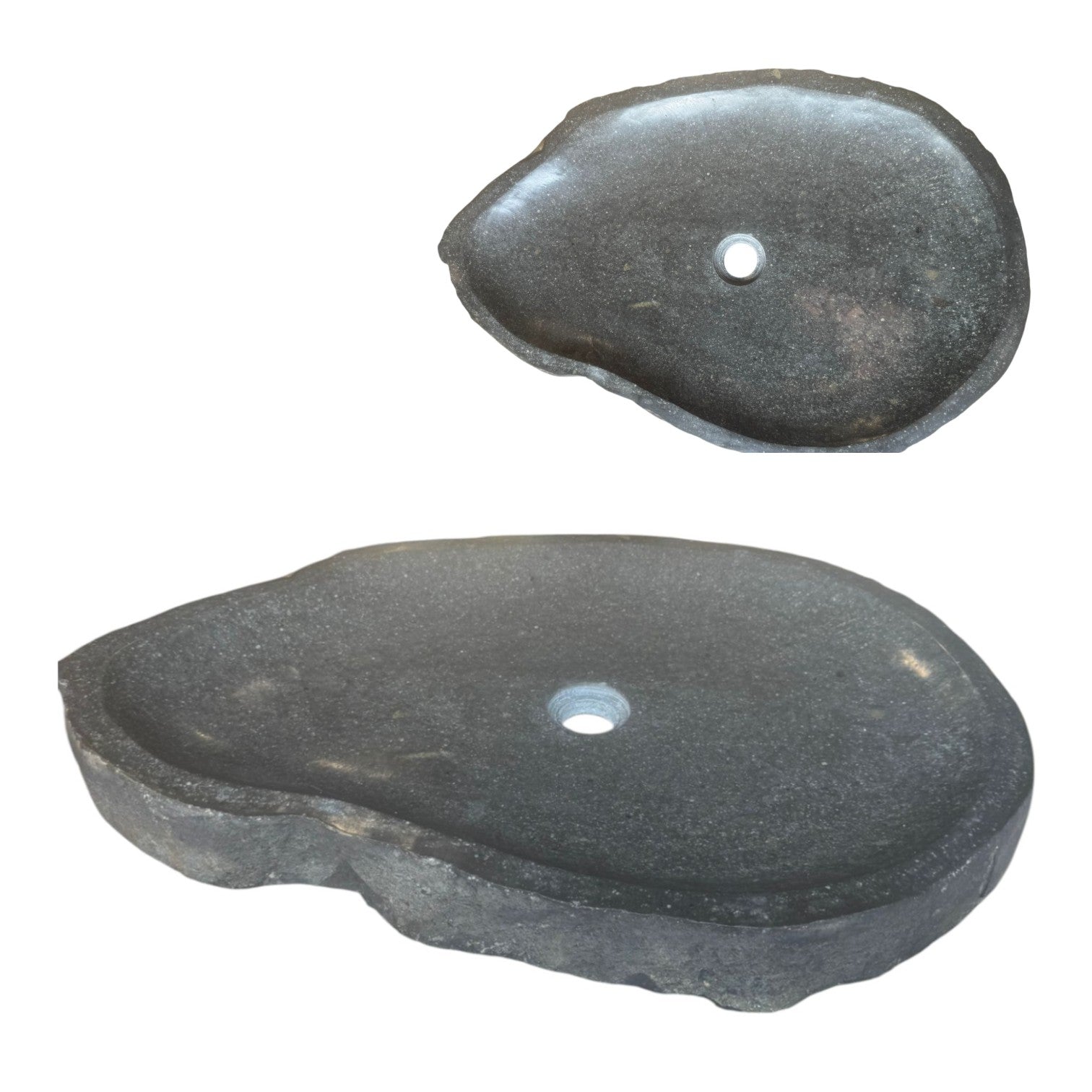 Lendo Online Wastafel ovaal (50-60)x(35-40) cm riviersteen grijs