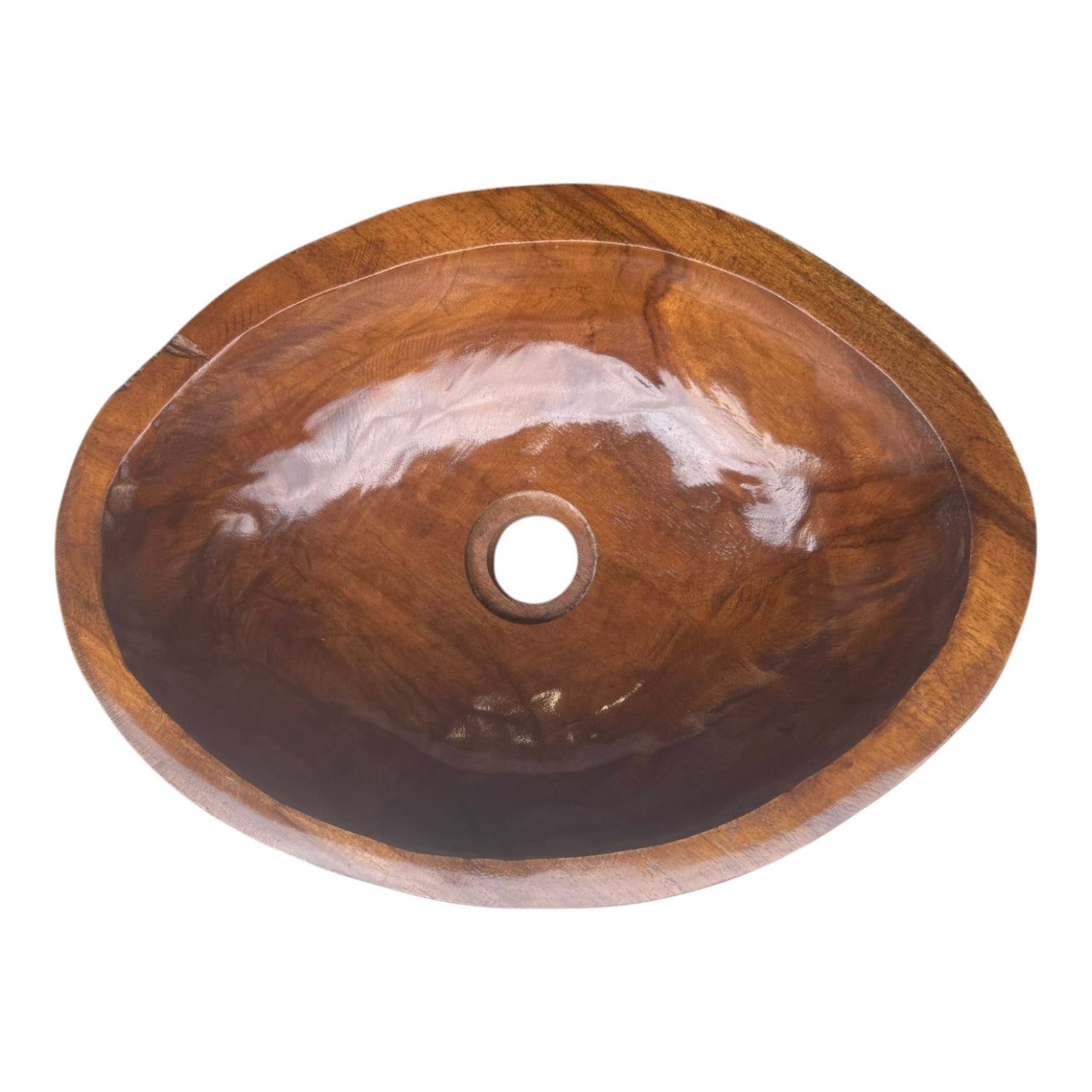 Lendo Online Wastafel ovaal 40x30x12cm teakhout bruin
