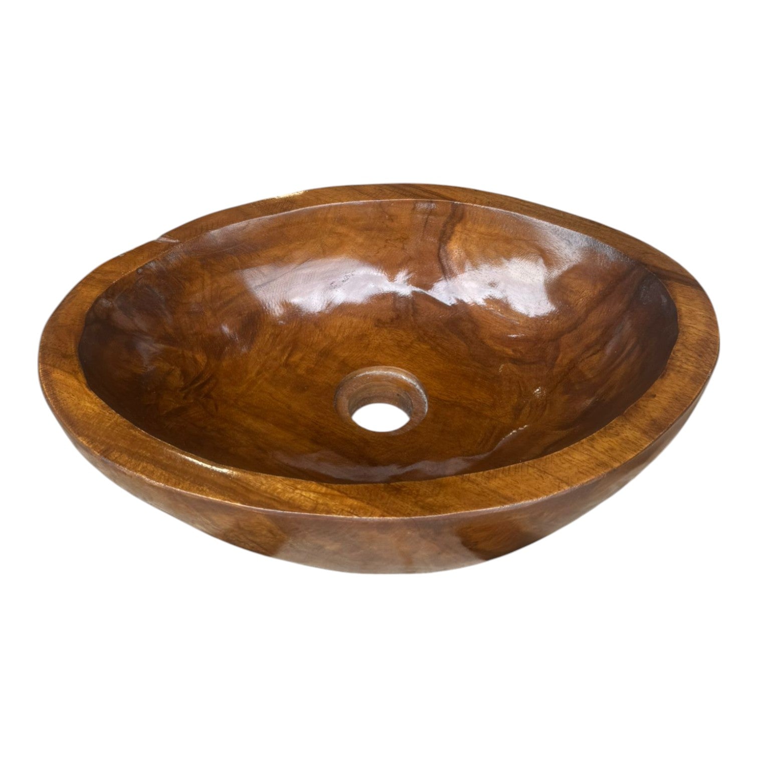 Lendo Online Wastafel ovaal 40x30x12cm teakhout bruin