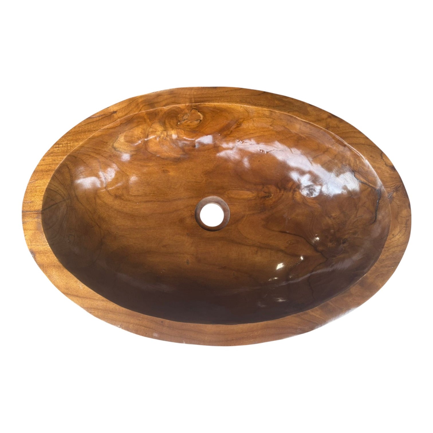 Lendo Online Wastafel ovaal 60x40x12cm teakhout bruin