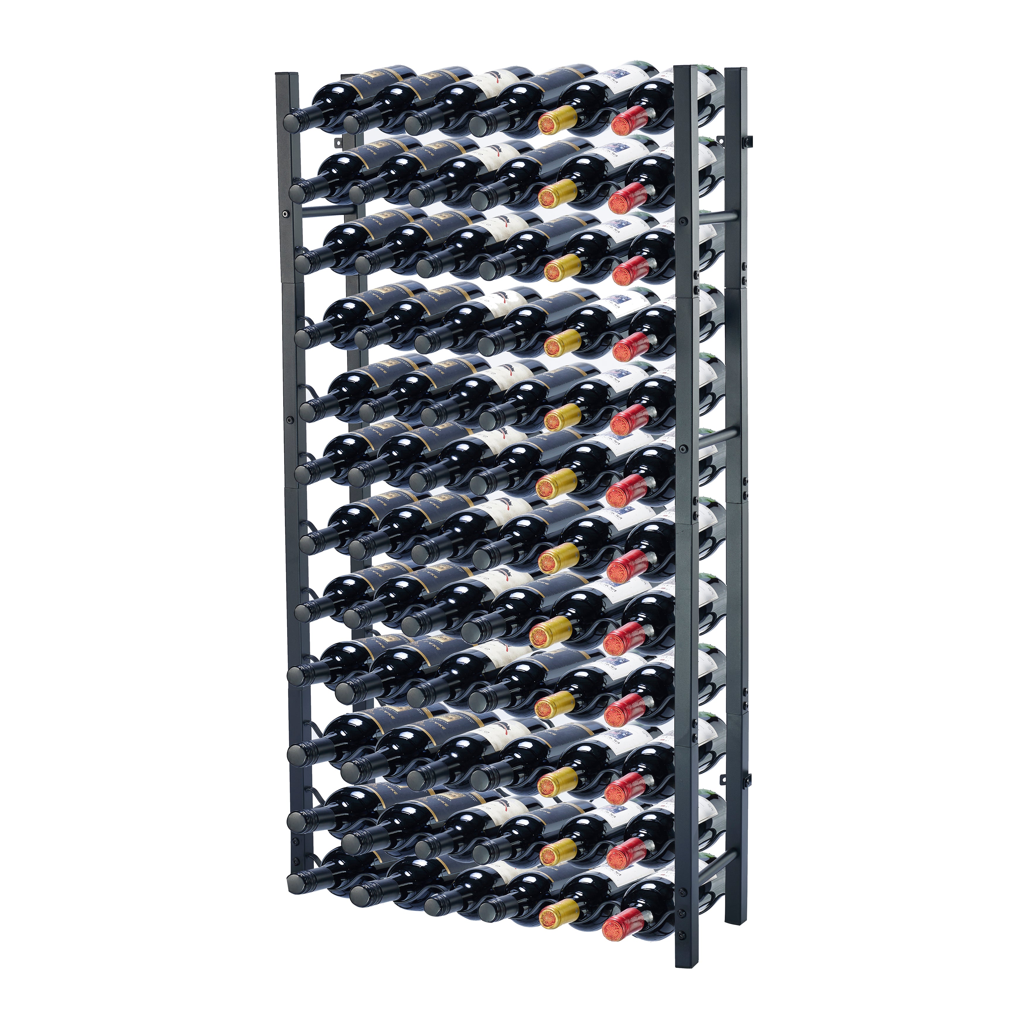 Lendo Online Wijnrek met kurkentrekker 72 flessen 65x20x120cm zwart