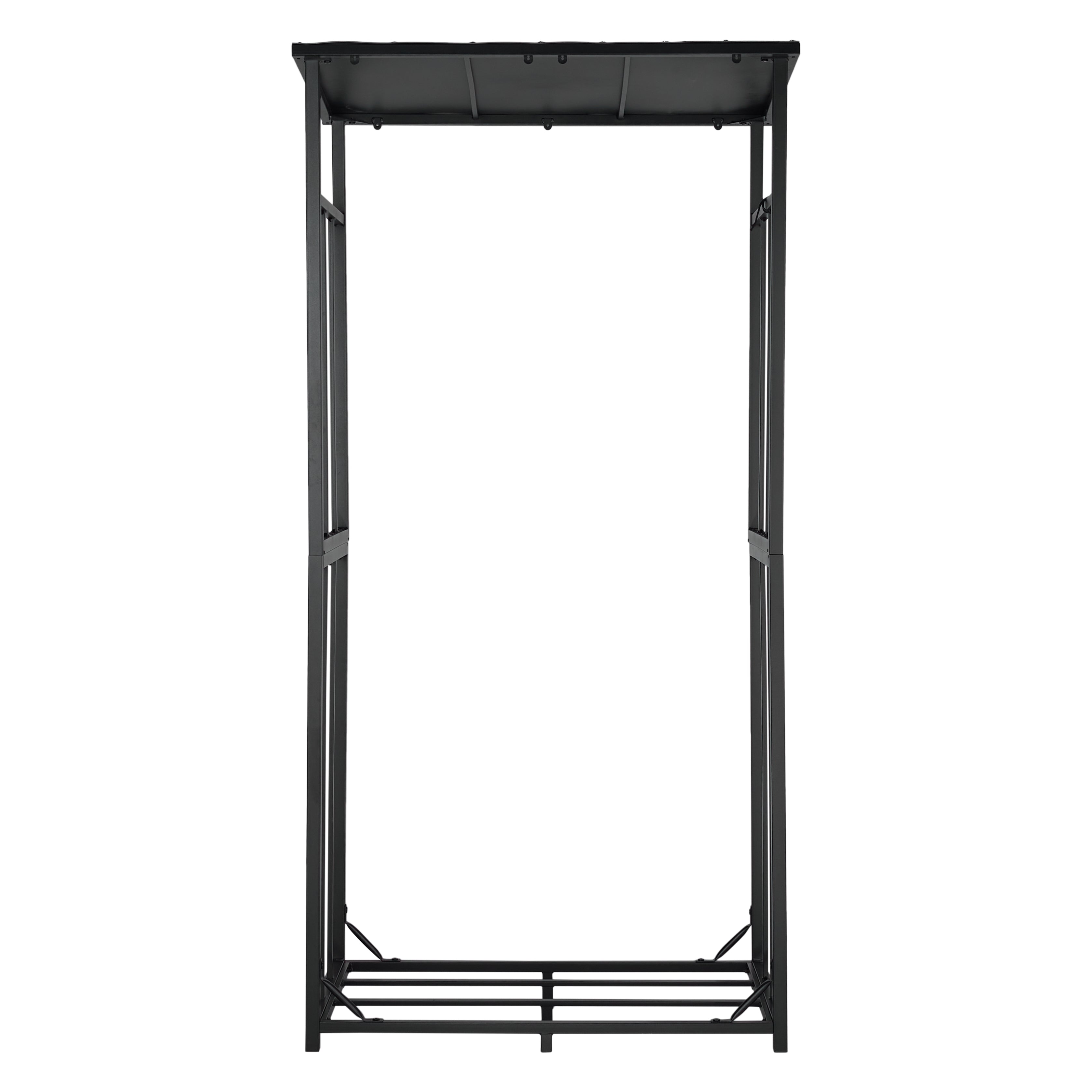 Lendo Online Brandhoutrek met dak 90x60x180cm draagtas zwart metaal