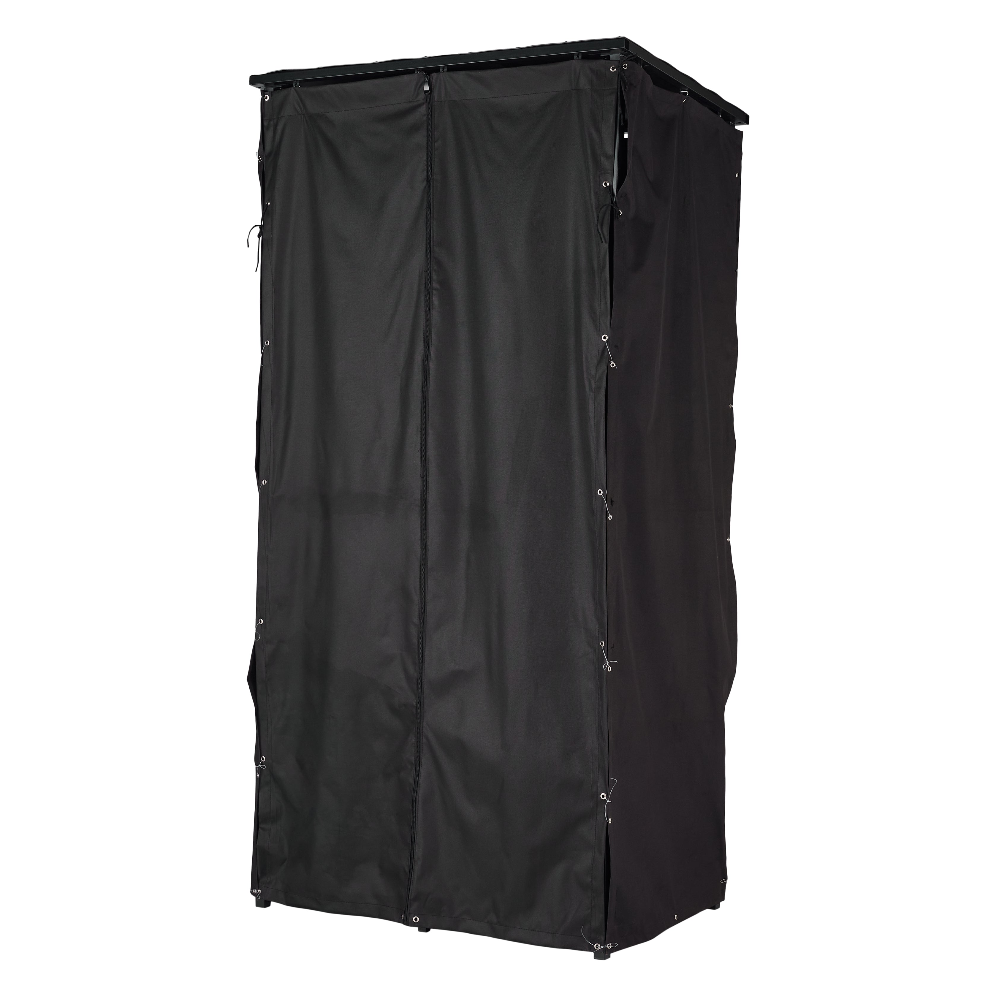 Lendo Online Brandhoutrek met dak 90x60x180cm draagtas zwart metaal