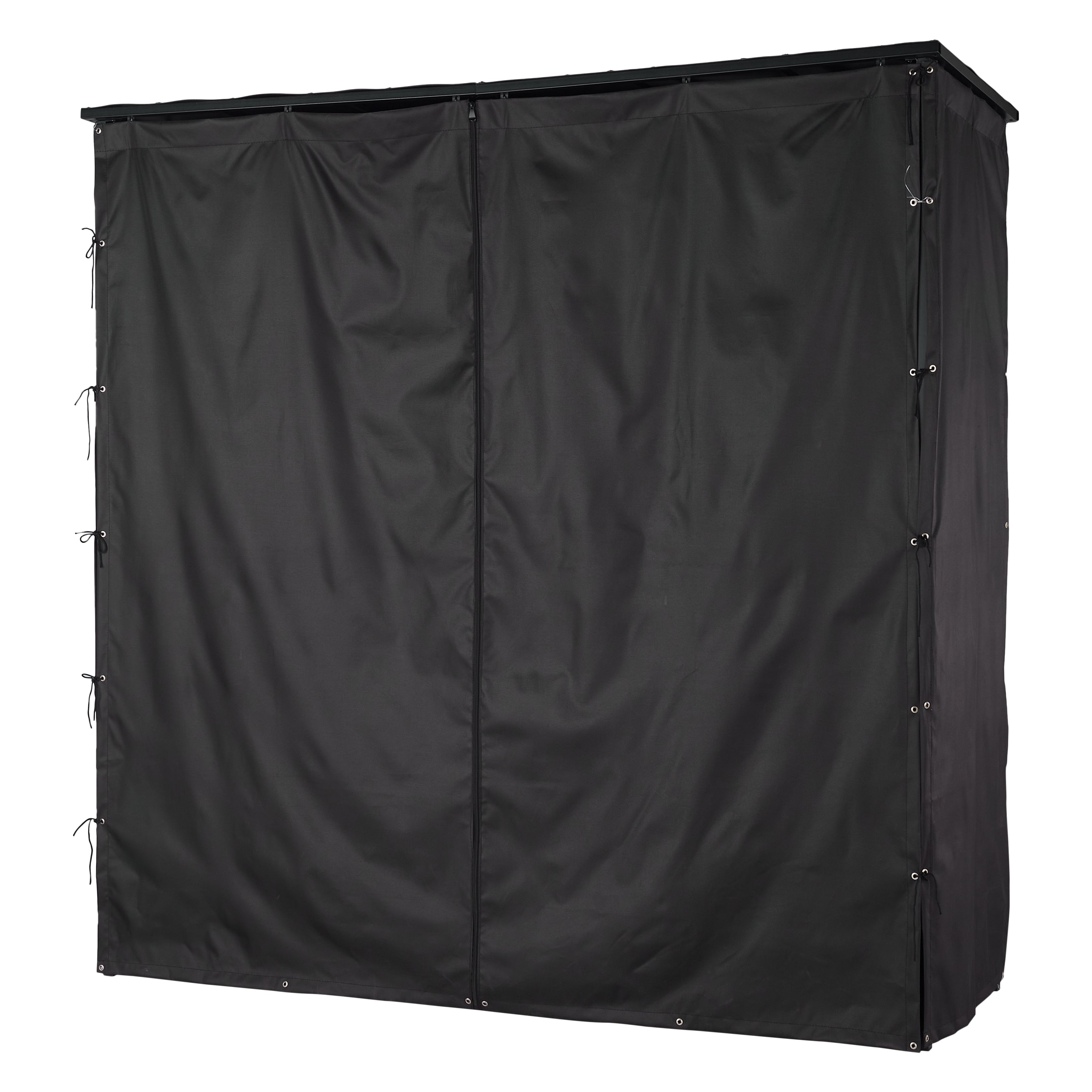 Lendo Online Brandhoutrek met dak 180x60x180cm draagtas zwart metaal