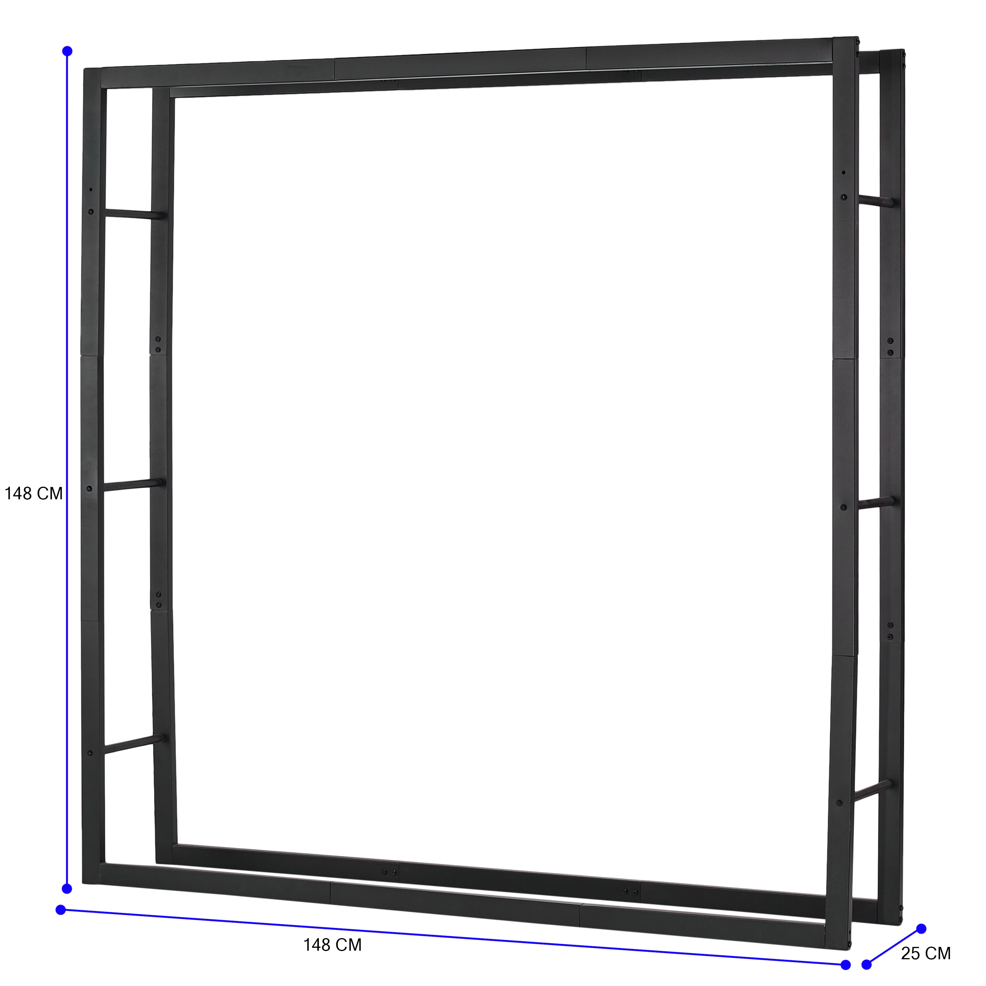 Lendo Online Brandhoutrek 148x25x148cm draagtas zwart staal