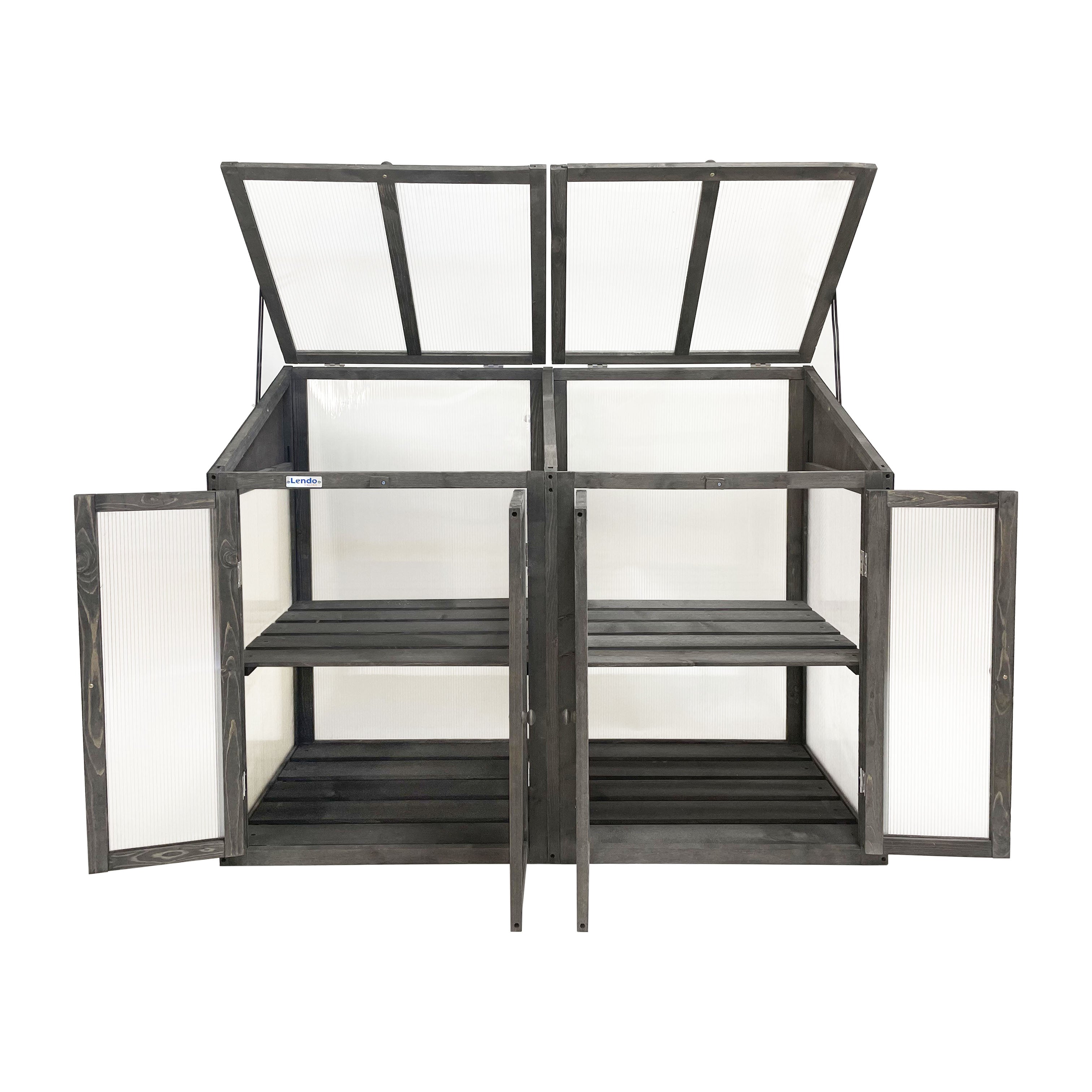 Lendo Online Kweekkas 120x49x96,5 cm vurenhout grijs