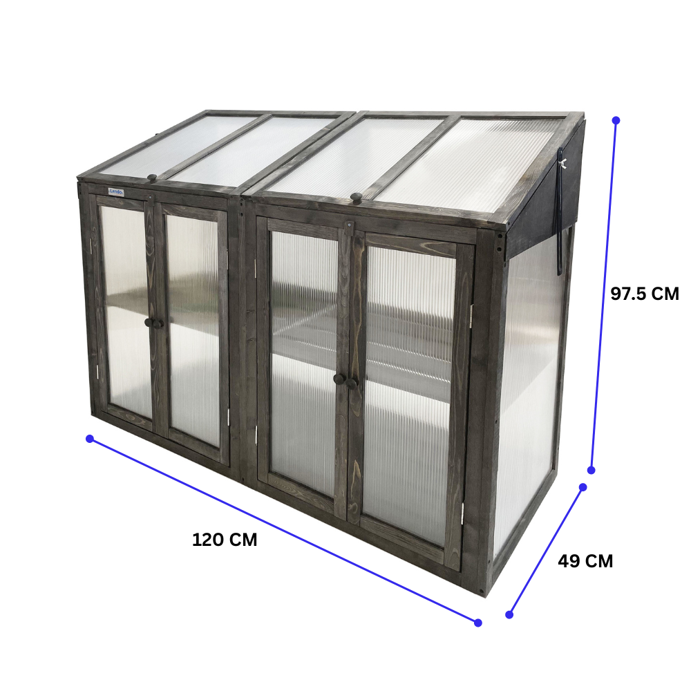 Lendo Online Kweekkas 120x49x96,5 cm vurenhout grijs