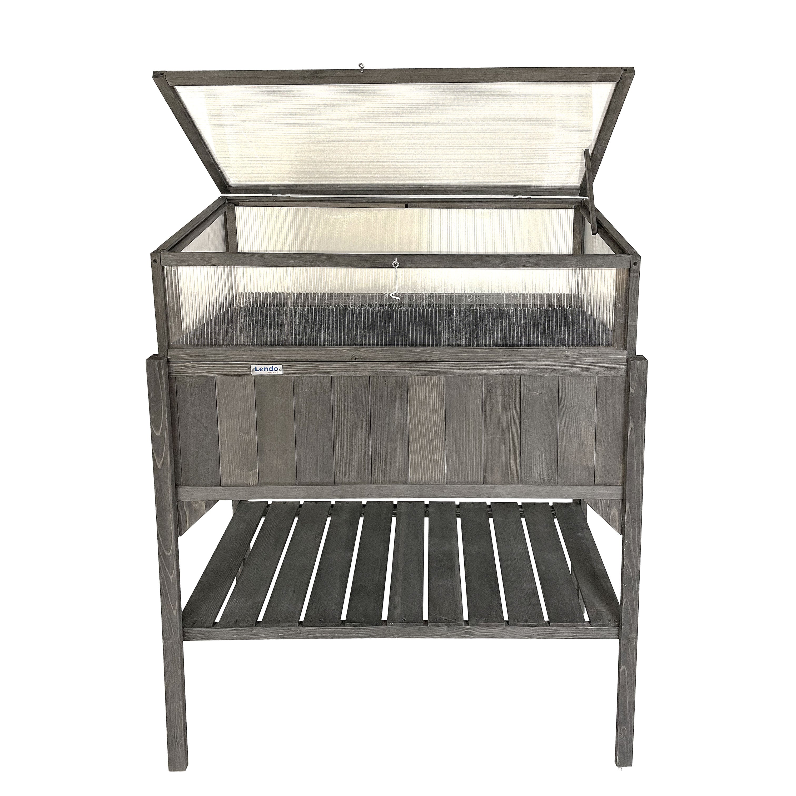 Lendo Online Plantenbak met kweekbak 97,5x49x120 cm vurenhout grijs