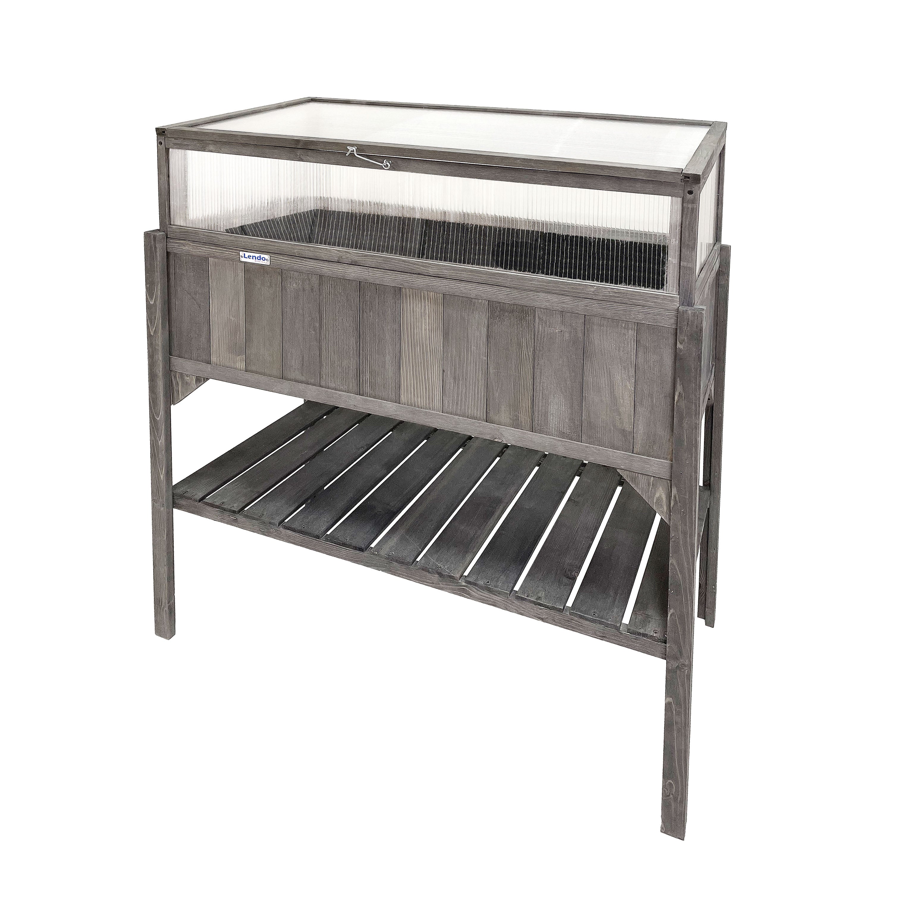 Lendo Online Plantenbak met kweekbak 97,5x49x120 cm vurenhout grijs