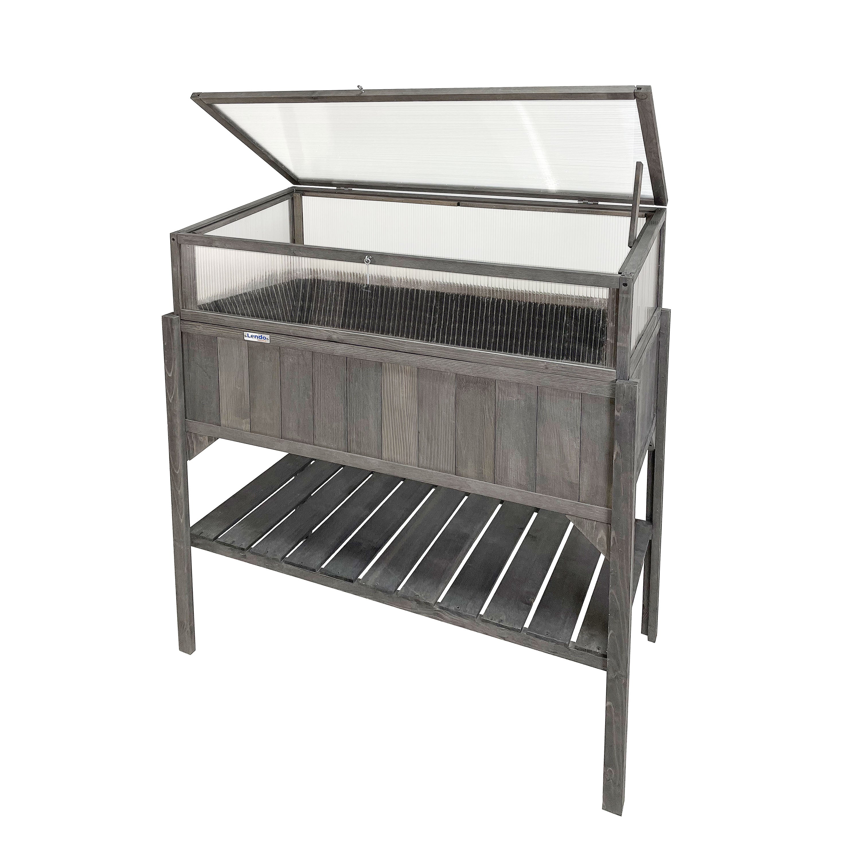 Lendo Online Plantenbak met kweekbak 97,5x49x120 cm vurenhout grijs