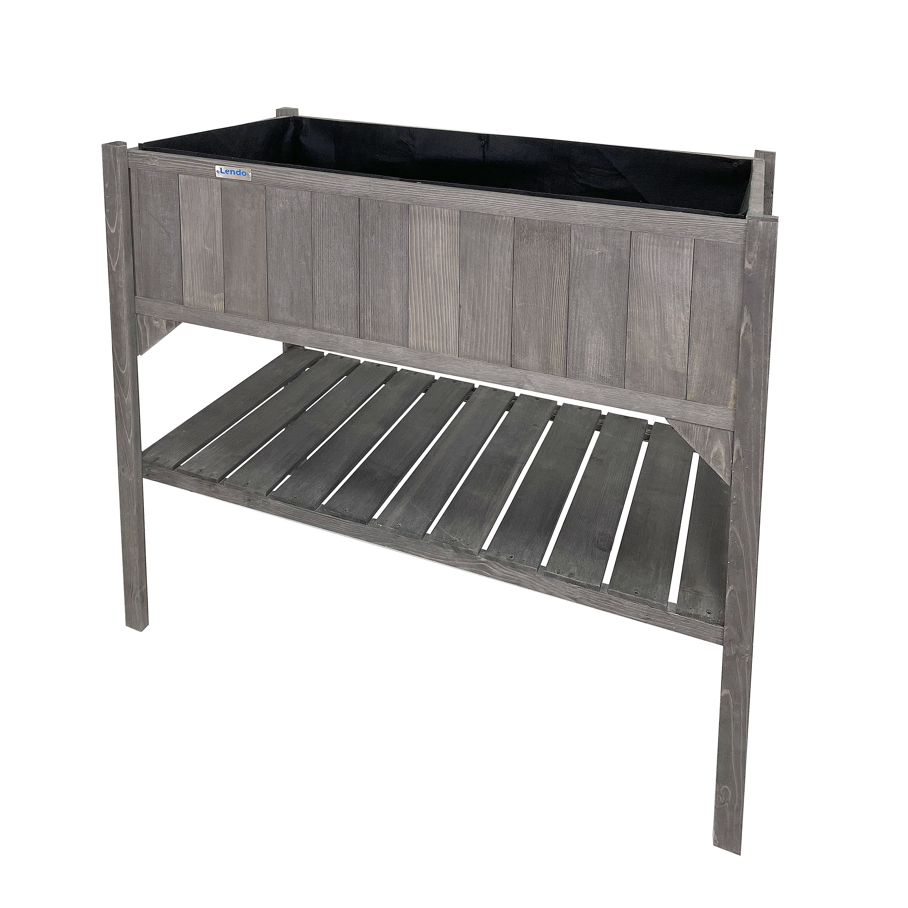 Lendo Online Plantenbak met kweekbak 97,5x49x120 cm vurenhout grijs