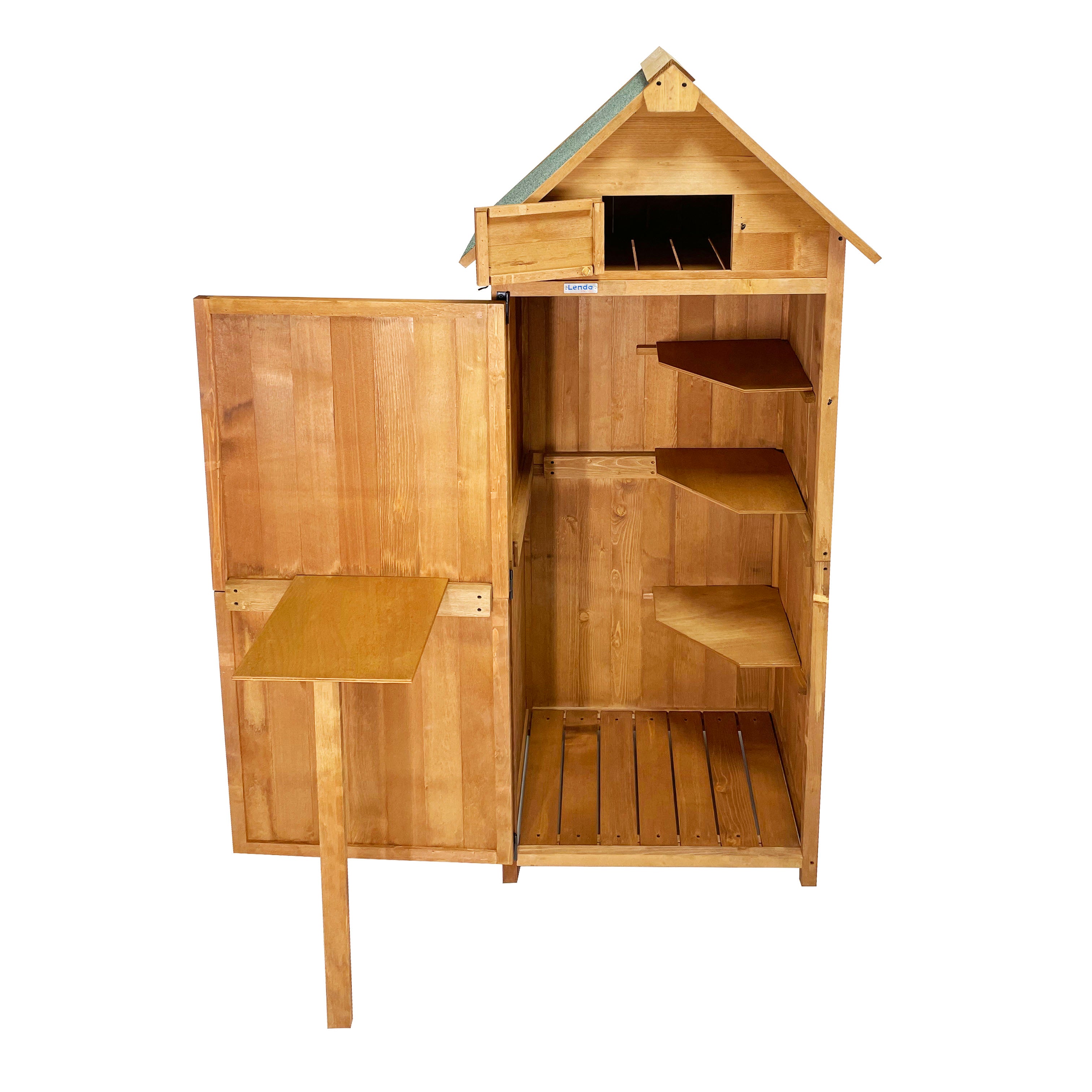 Lendo Online Gereedschapsschuur 74,5x50x180 cm vurenhout bruin