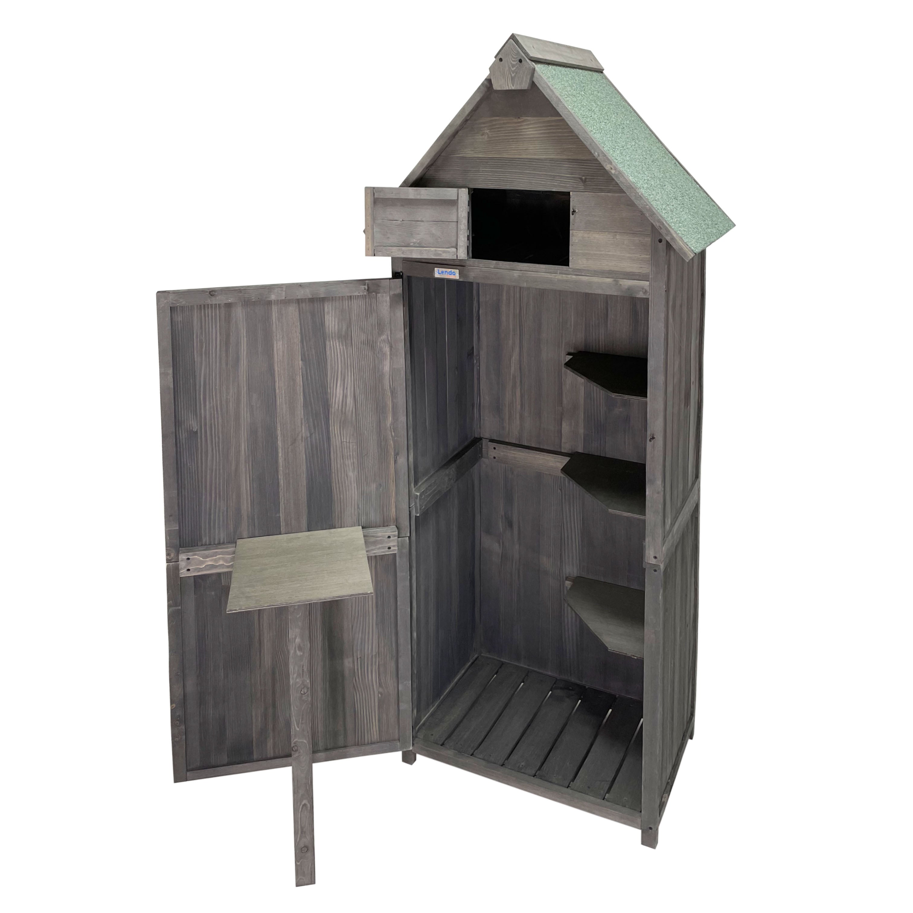 Lendo Online Gereedschapsschuur 74,5x50x180 cm vurenhout grijs