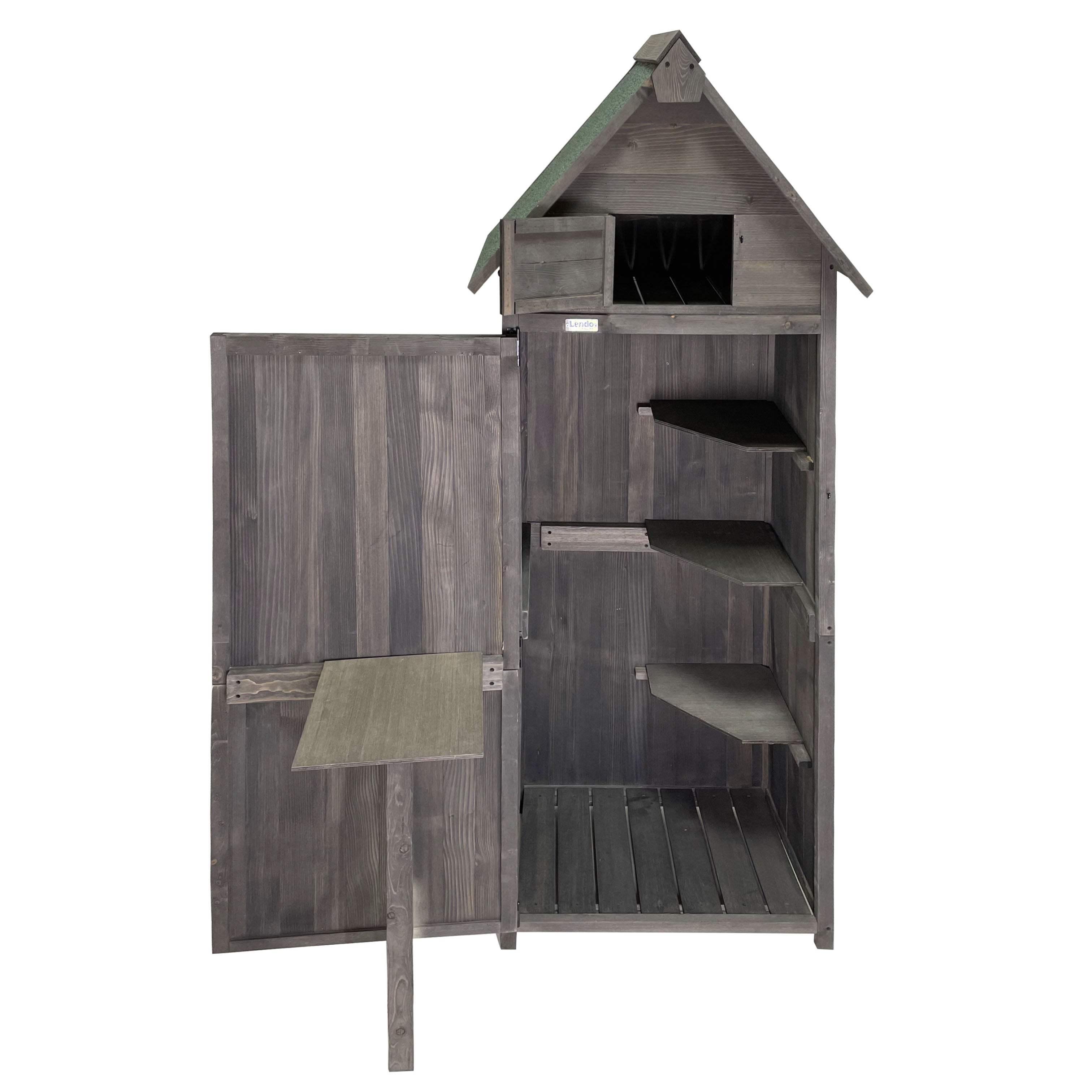 Lendo Online Gereedschapsschuur 74,5x50x180 cm vurenhout grijs