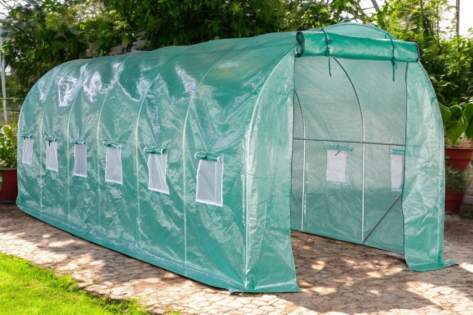 Lendo Online Tunnelkas met PE hoes 200x600x200cm staal groen