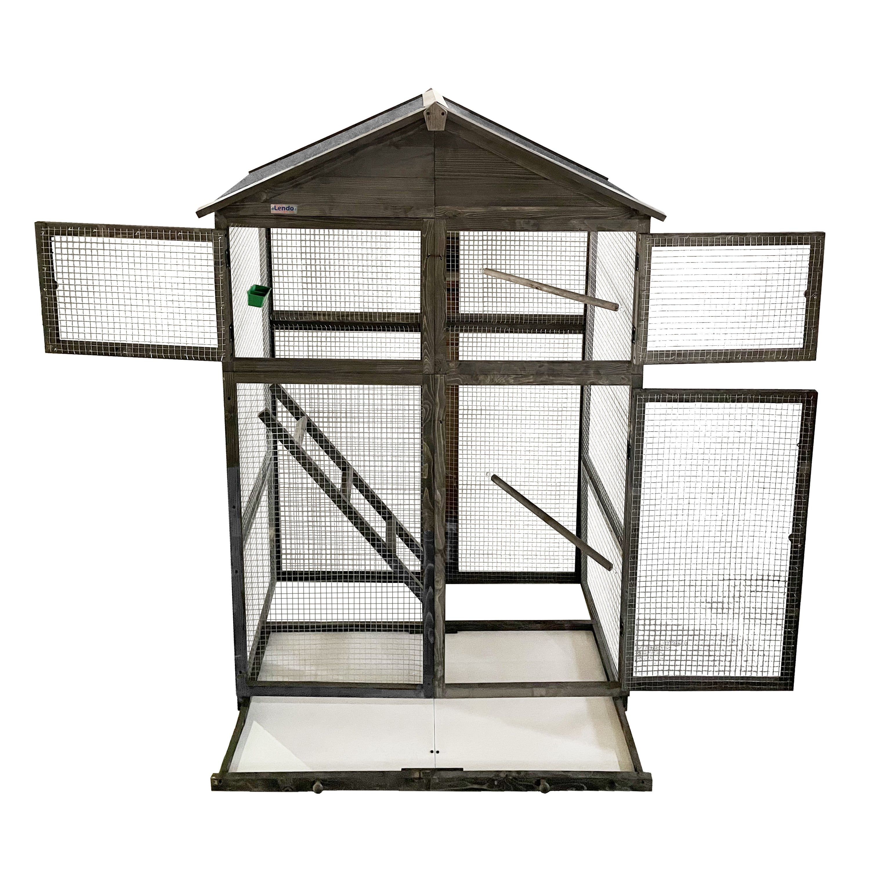 Lendo Online Volière 115x58x164 cm geïmpregneerd vurenhout grijs