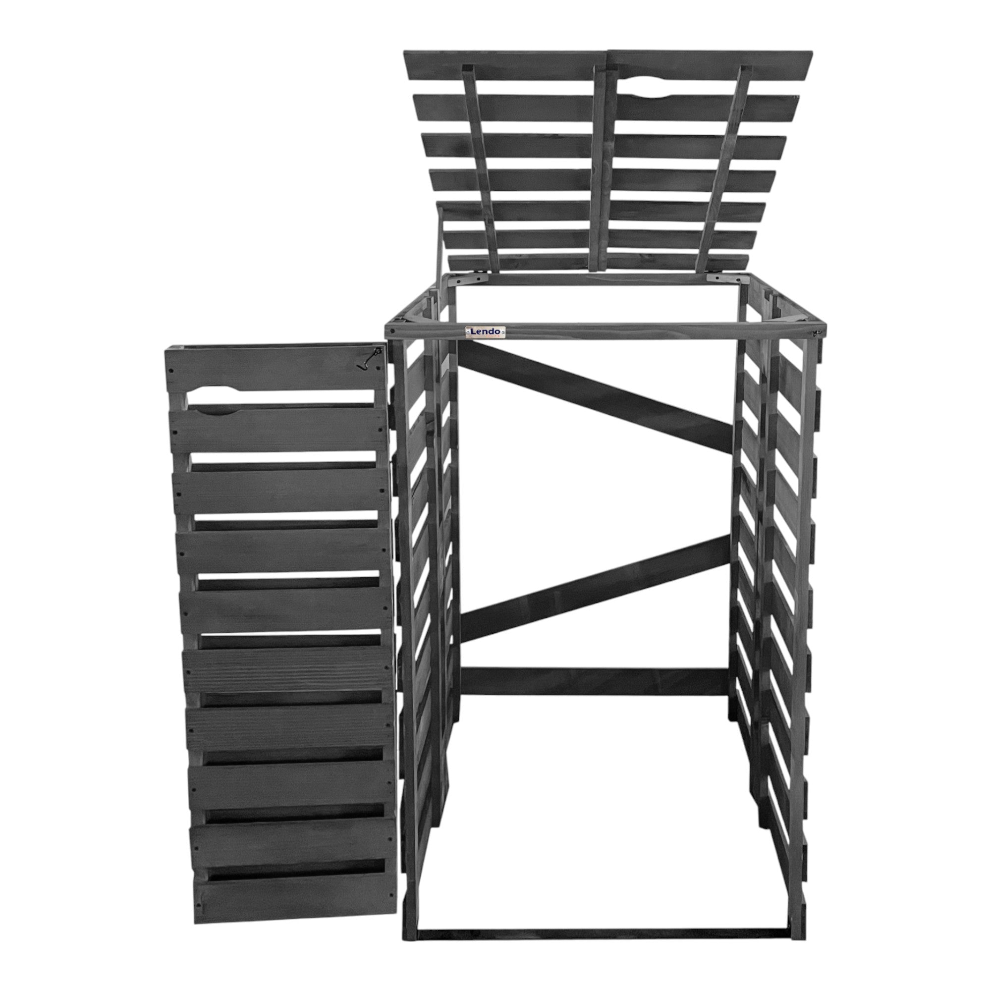 Lendo Online Container ombouw enkel 71x80x118cm vurenhout grijs