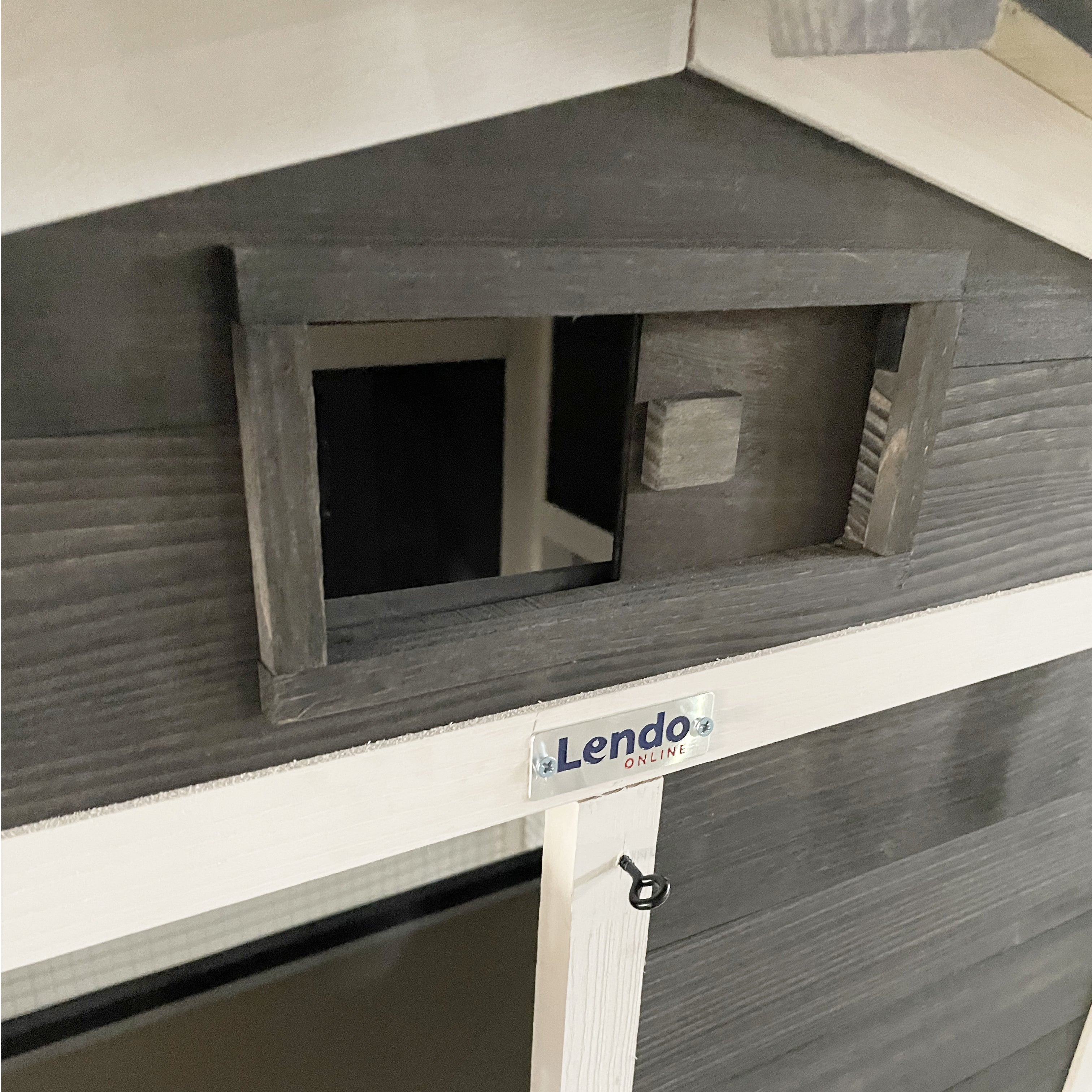 Lendo Online Kippenhok met nachthok 151x69x92 cm vurenhout grijs
